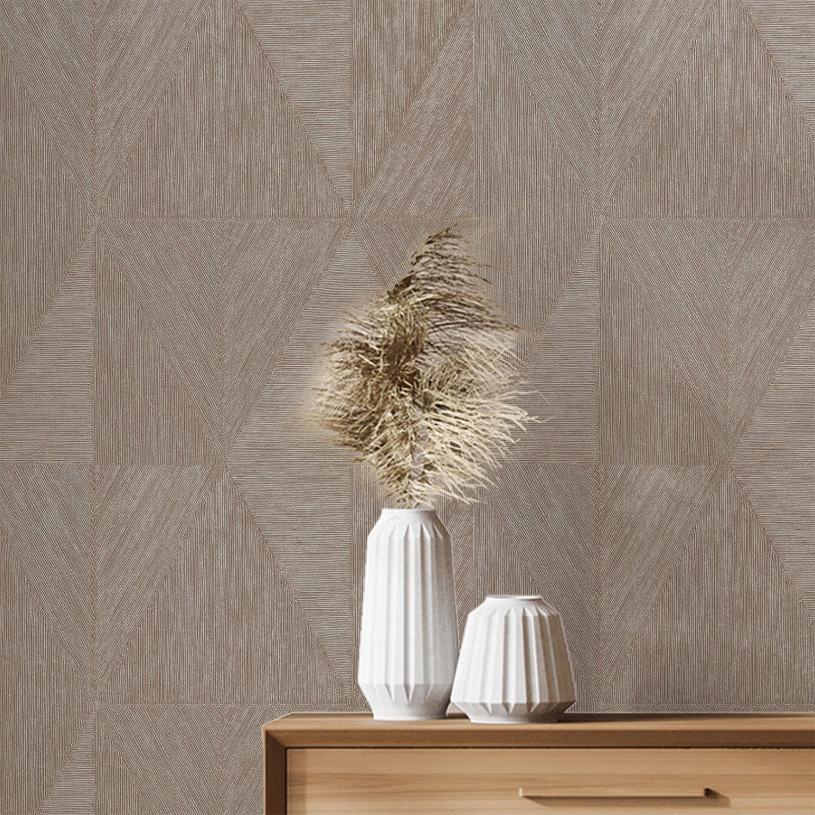 Metallic Wallpaper with Geometric Pattern PARANGON - ARGENT Silver