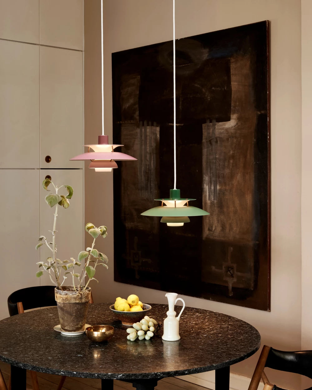 Závesná lampa PH 5 odtiene ružovej