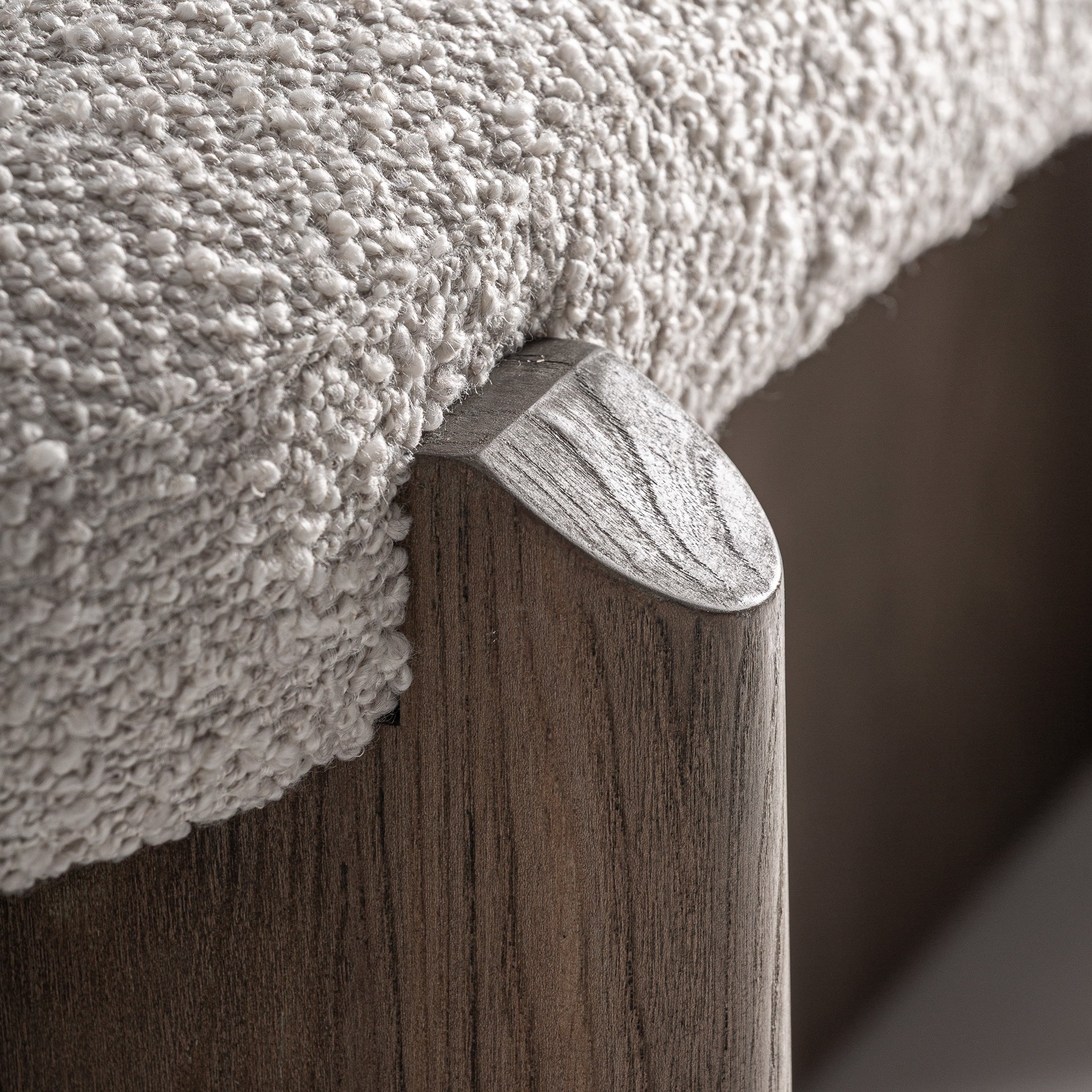 JACQUARD Bench in Elm Wood with Beige Seat