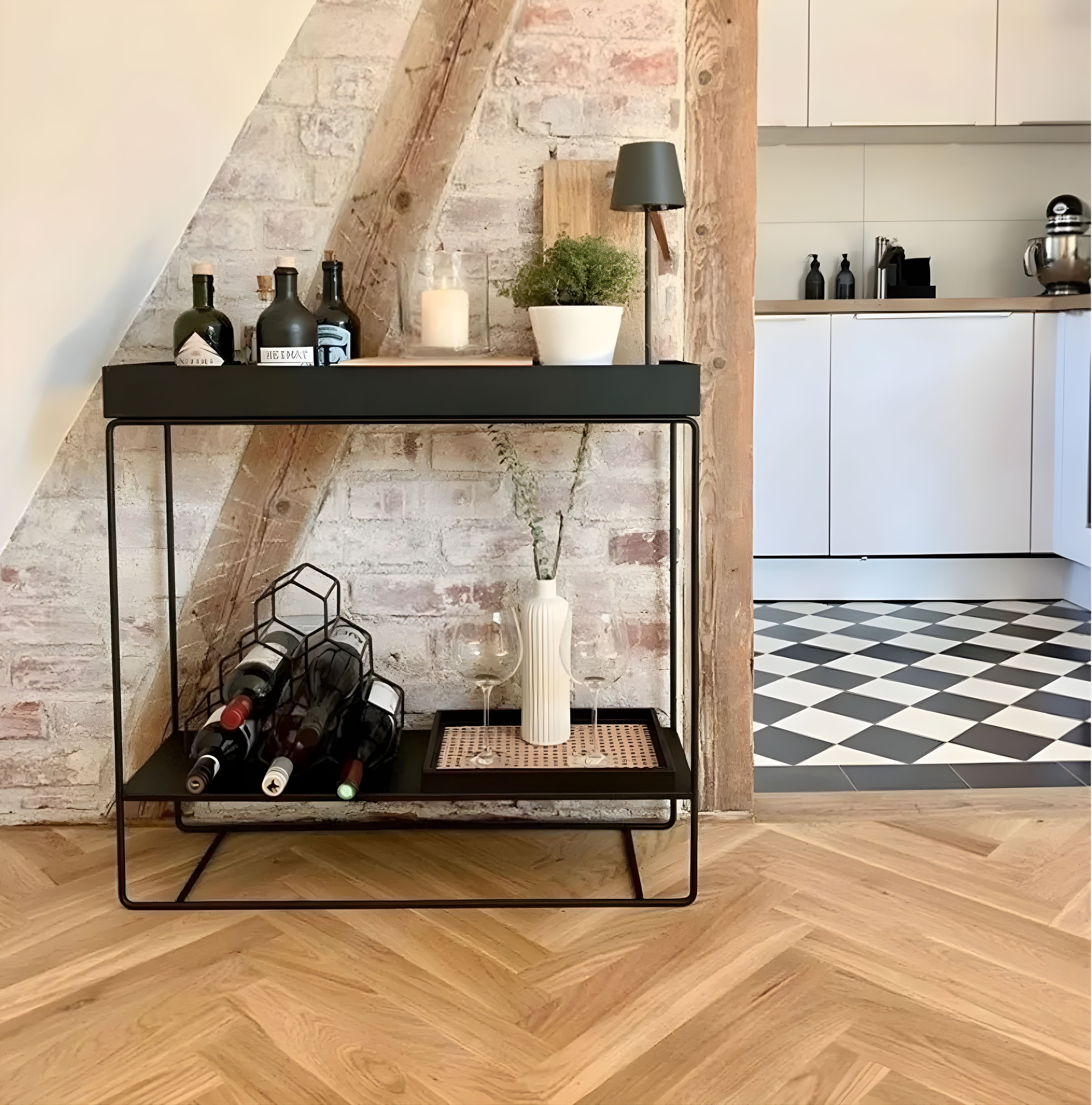 PLANT BOX TWO-TIER console black