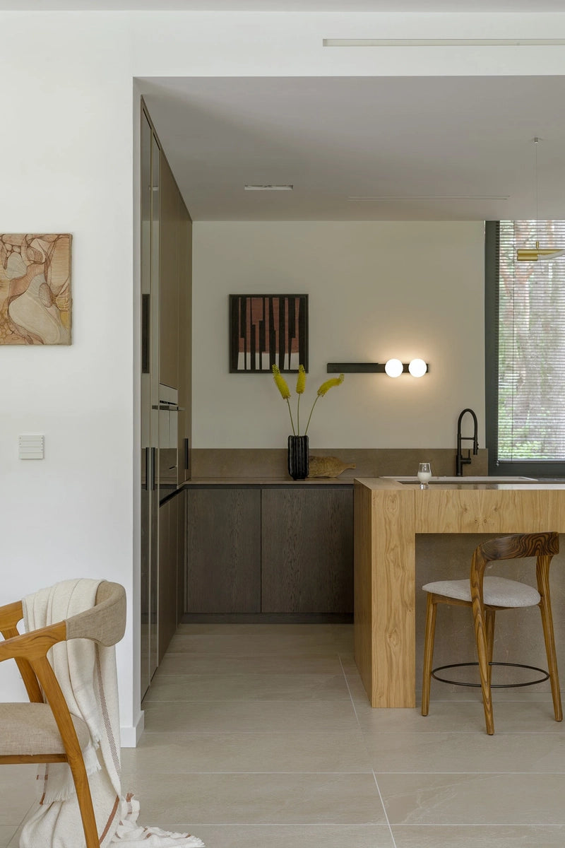 Two-Point Wall Lamp with Shelf BOTANICA DECO Black