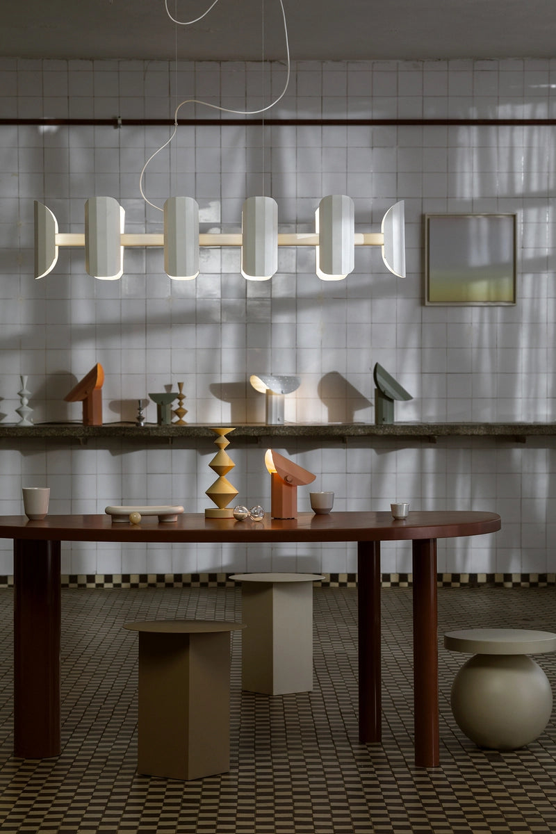 Biele viacramenné závesné svietidlo APOLIN