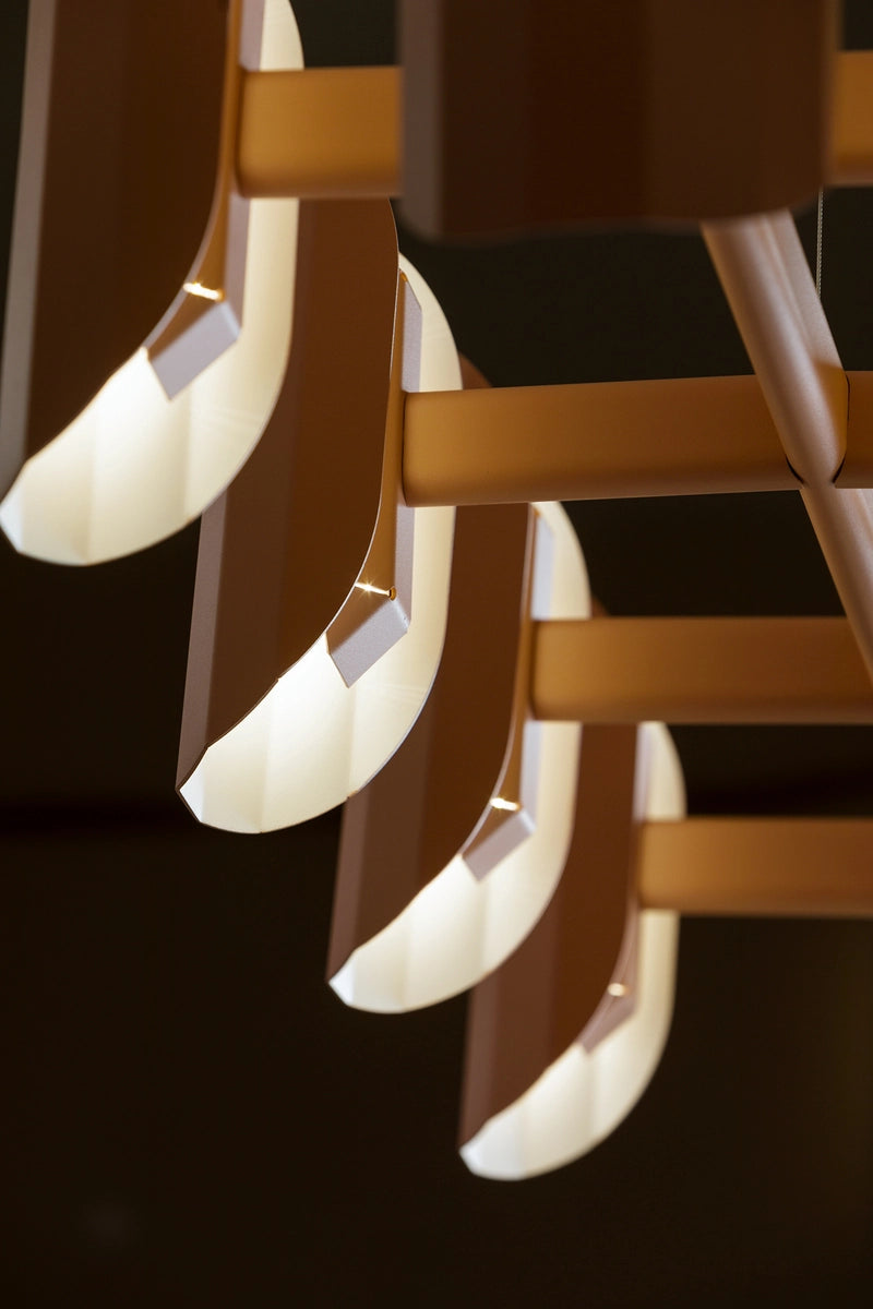 Závesná lampa s viacerými ramenami APOLIN zlomená ružová