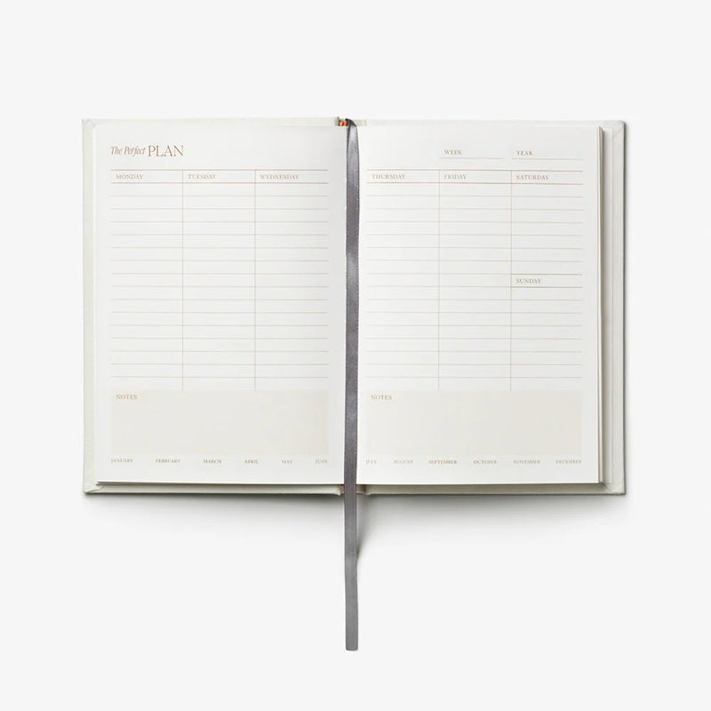 Weekly Planner THE PERFECT PLAN beige with white