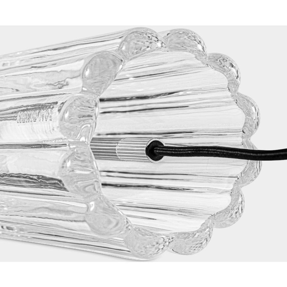 Press glass table lamp