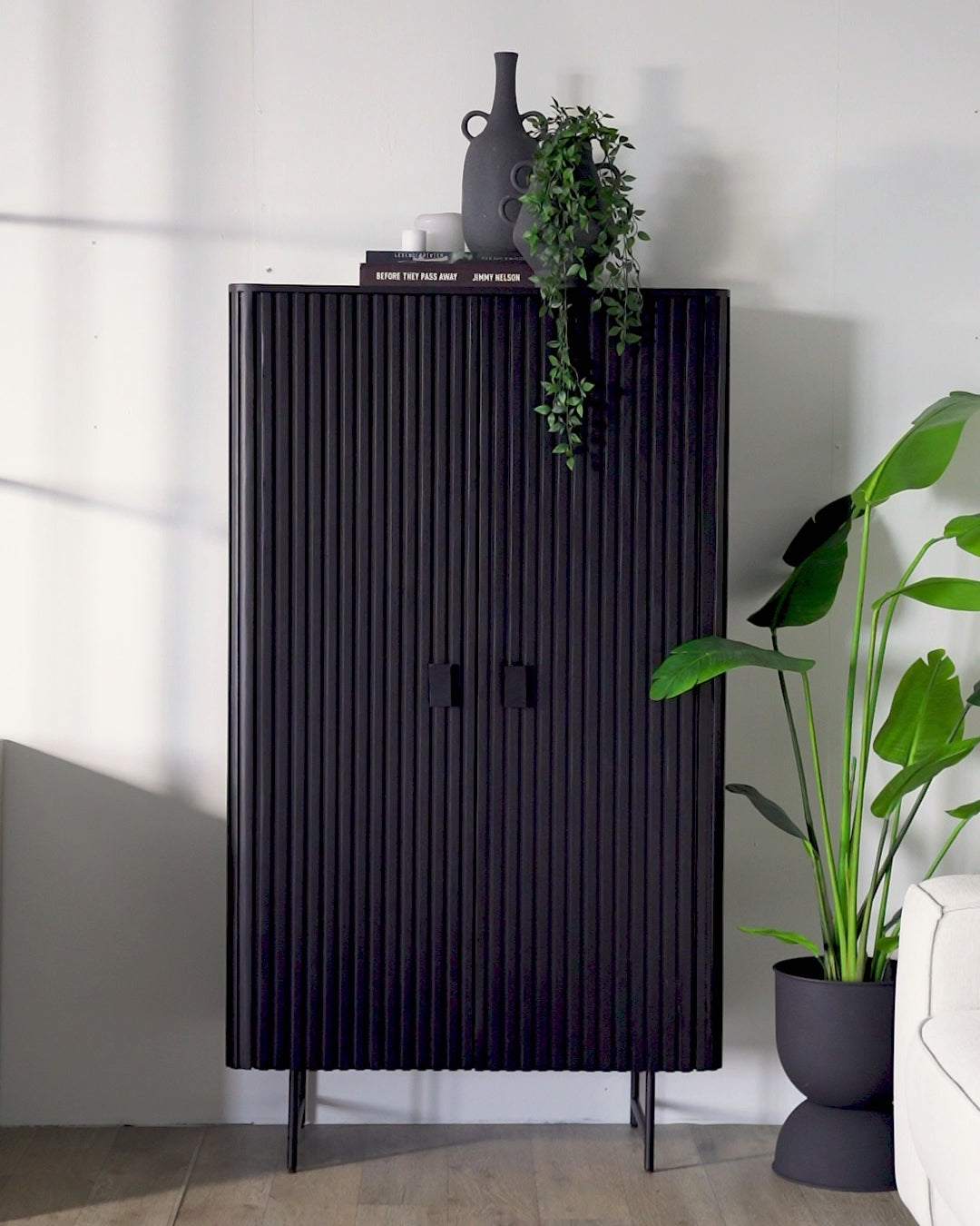 REMI wardrobe black mango wood