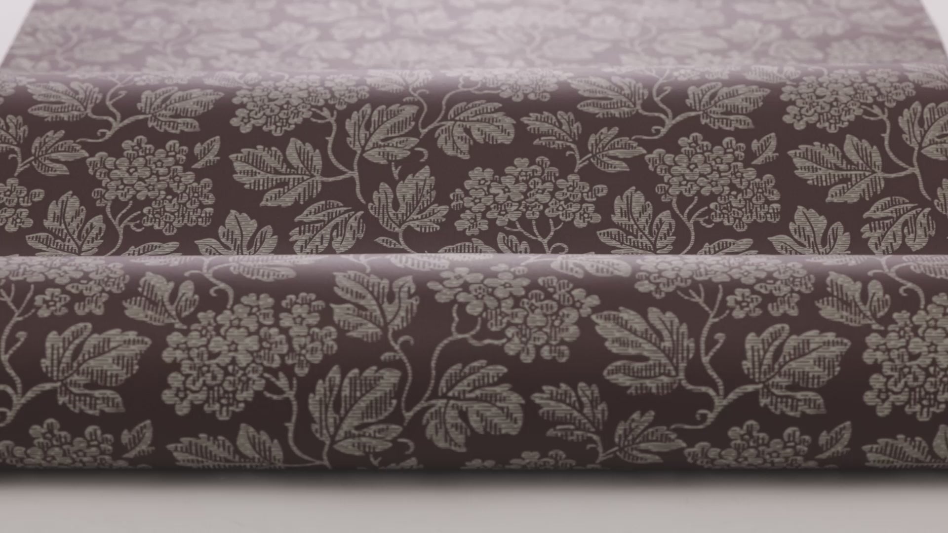Non-woven paper wallpaper with a botanical pattern HAGTORN burgundy