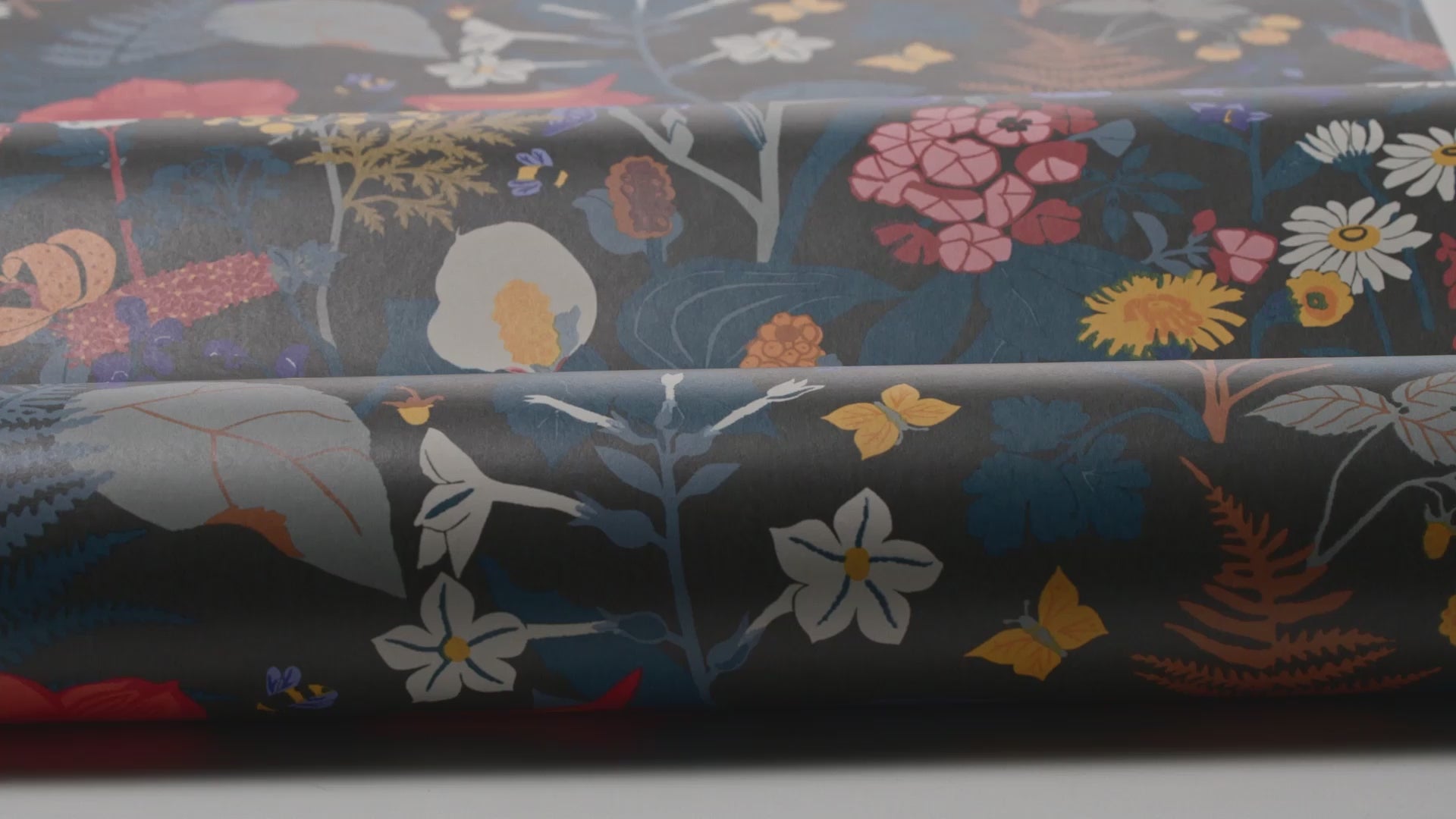 Tapeta s rastlinným motívom STUGRABATT modrá so žltou