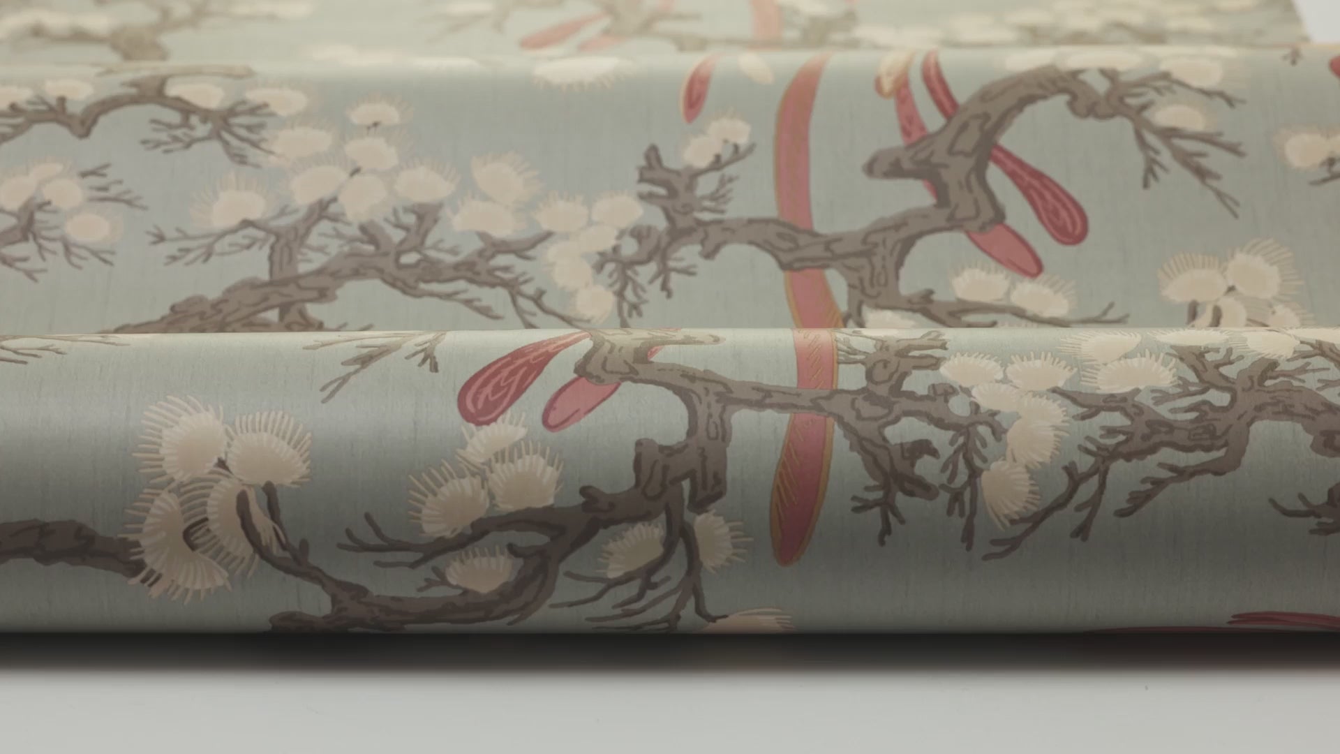 FENIX Blue Floral and Animal Pattern Wallpaper