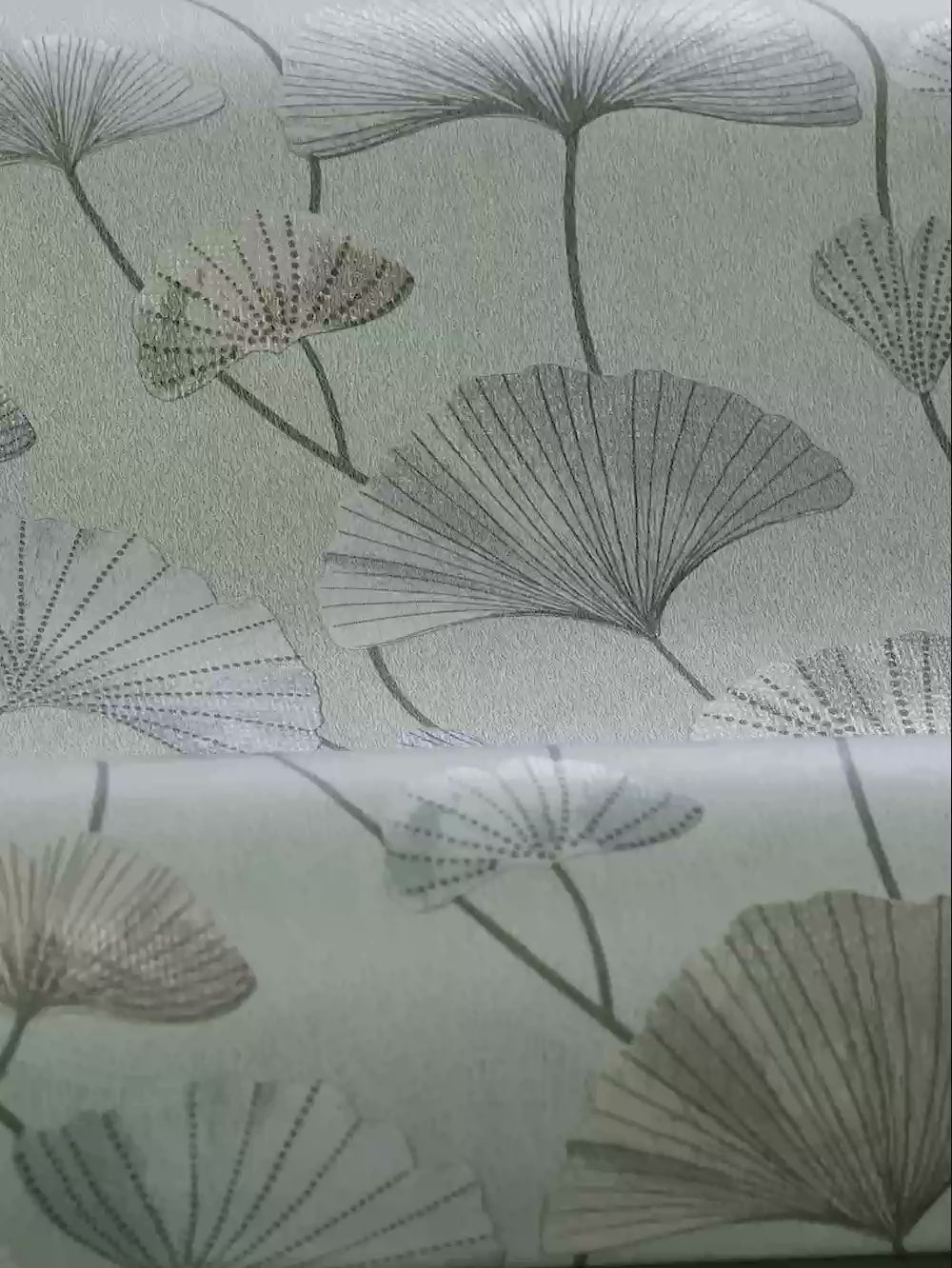 Tapeta so štruktúrou a rastlinným motívom SOPHIA, tlmená zelená