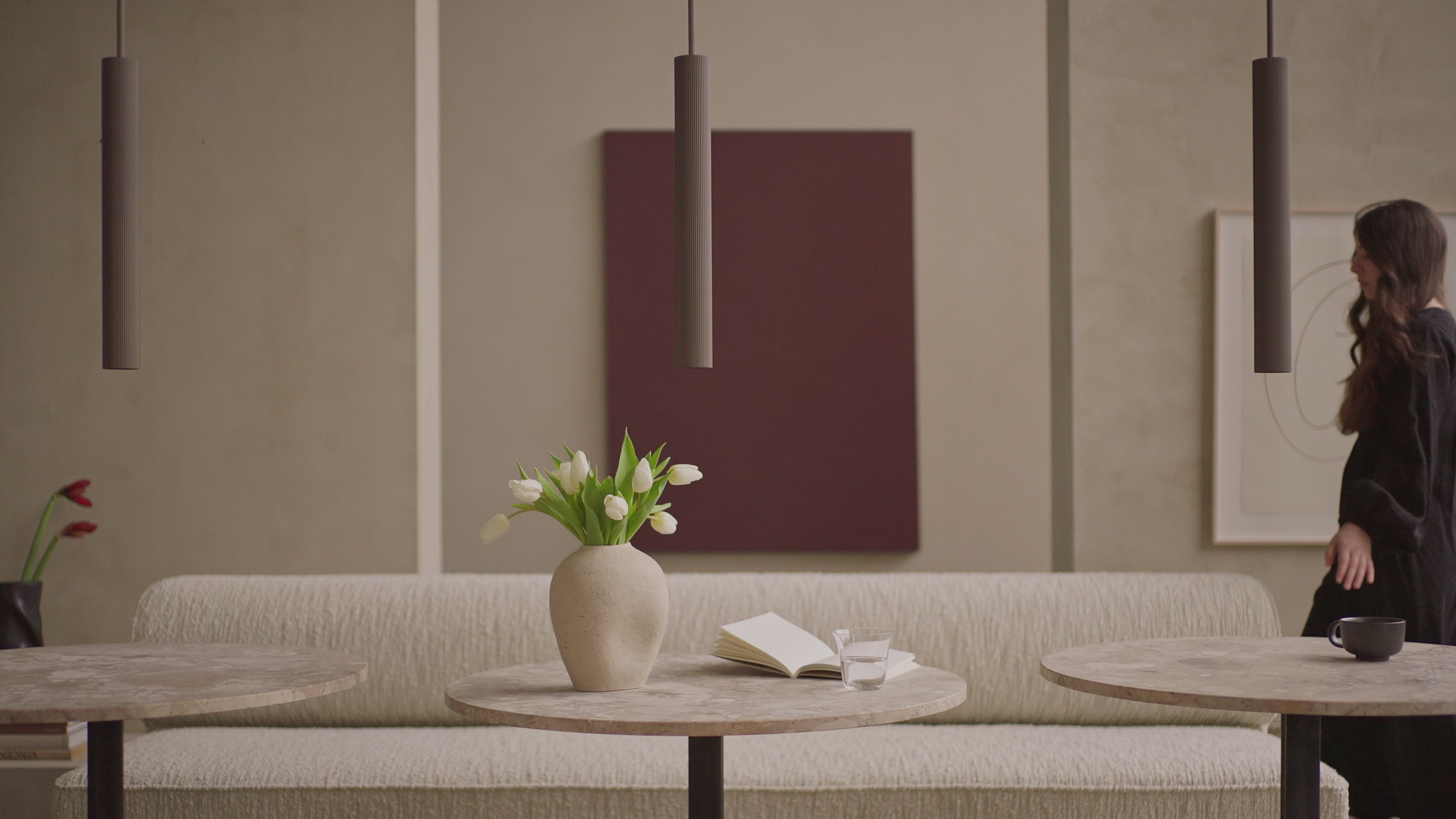 Tubular Pendant Lamp Brown