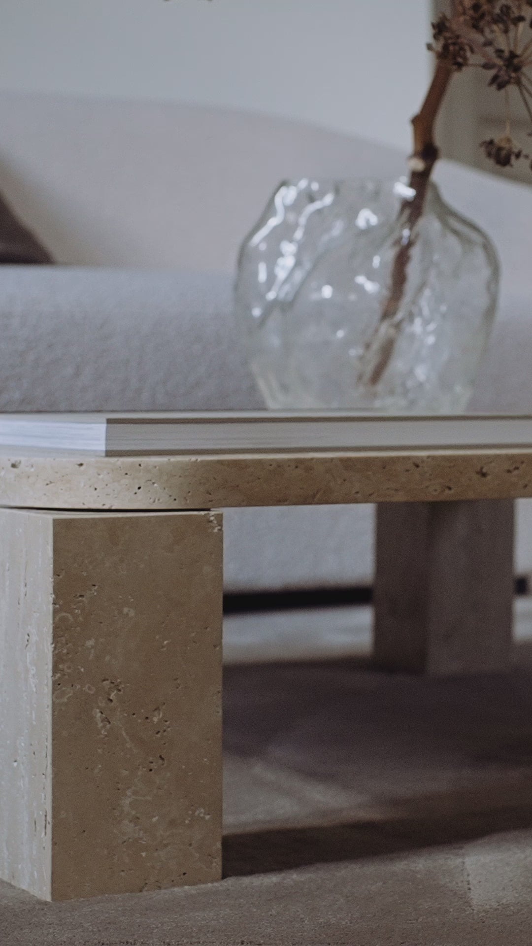 Kávový stolík ATLAS travertín