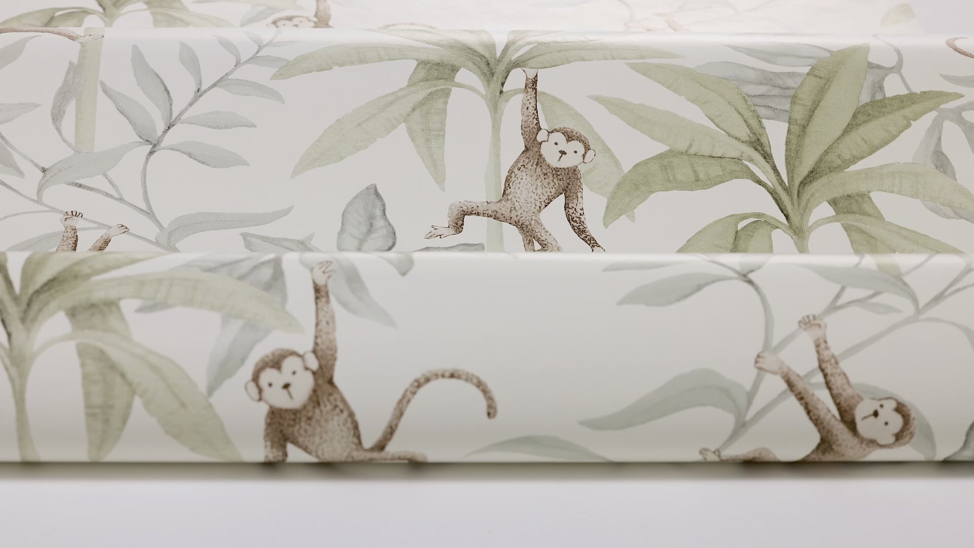 Jungle Friends Children's Wallpaper in White