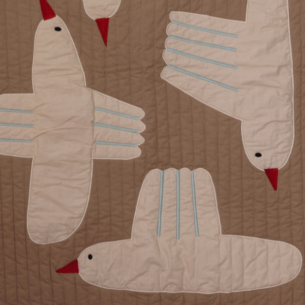 Quilted bedspread BIRD beige
