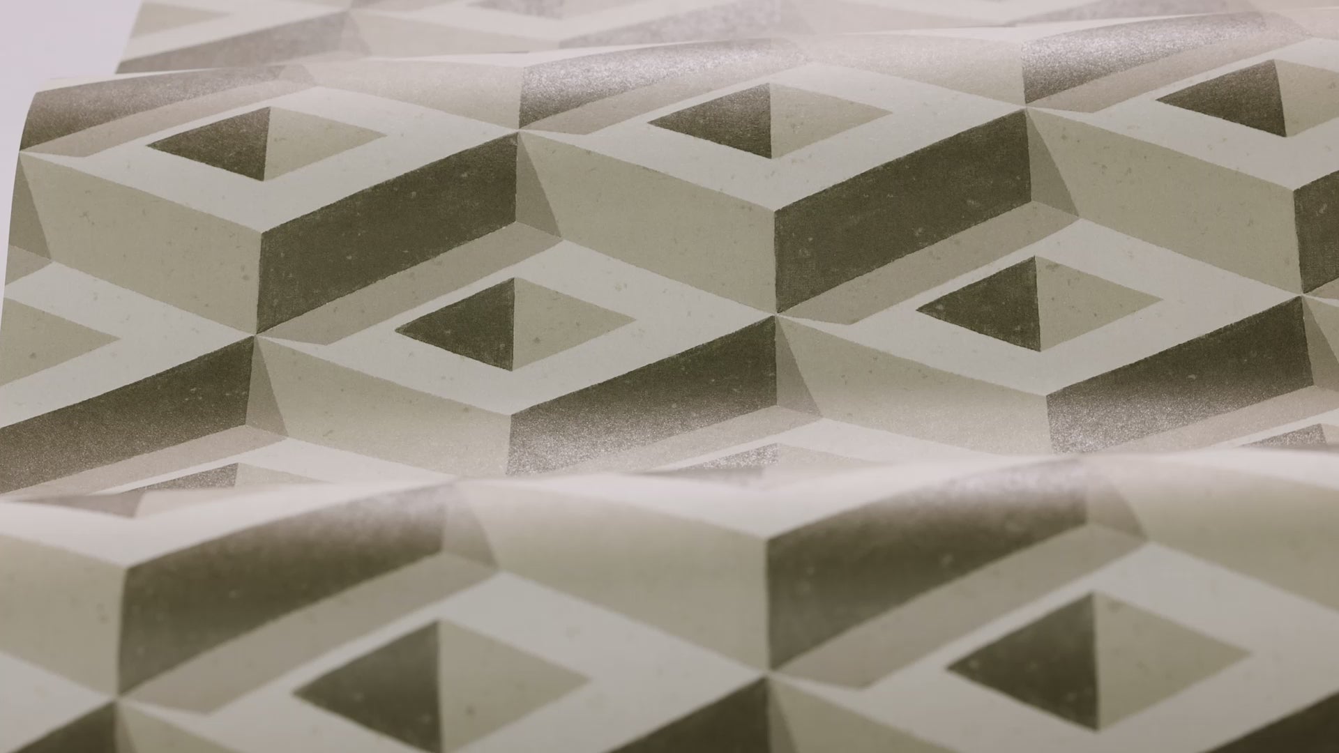 Múrova tapeta s geometrickým motívom 3D BOXES béžová s hnedou