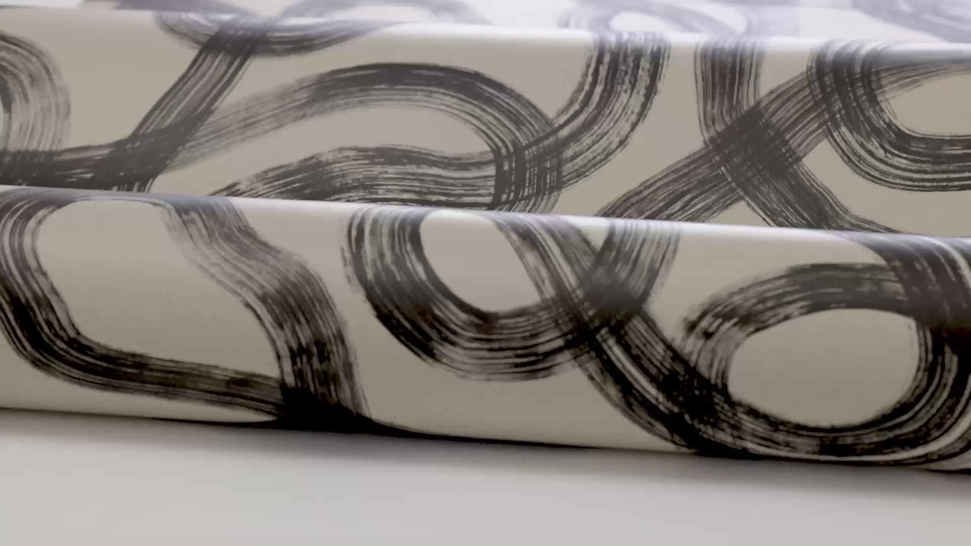 Non-woven paper wallpaper with abstract CURVE pattern in brown