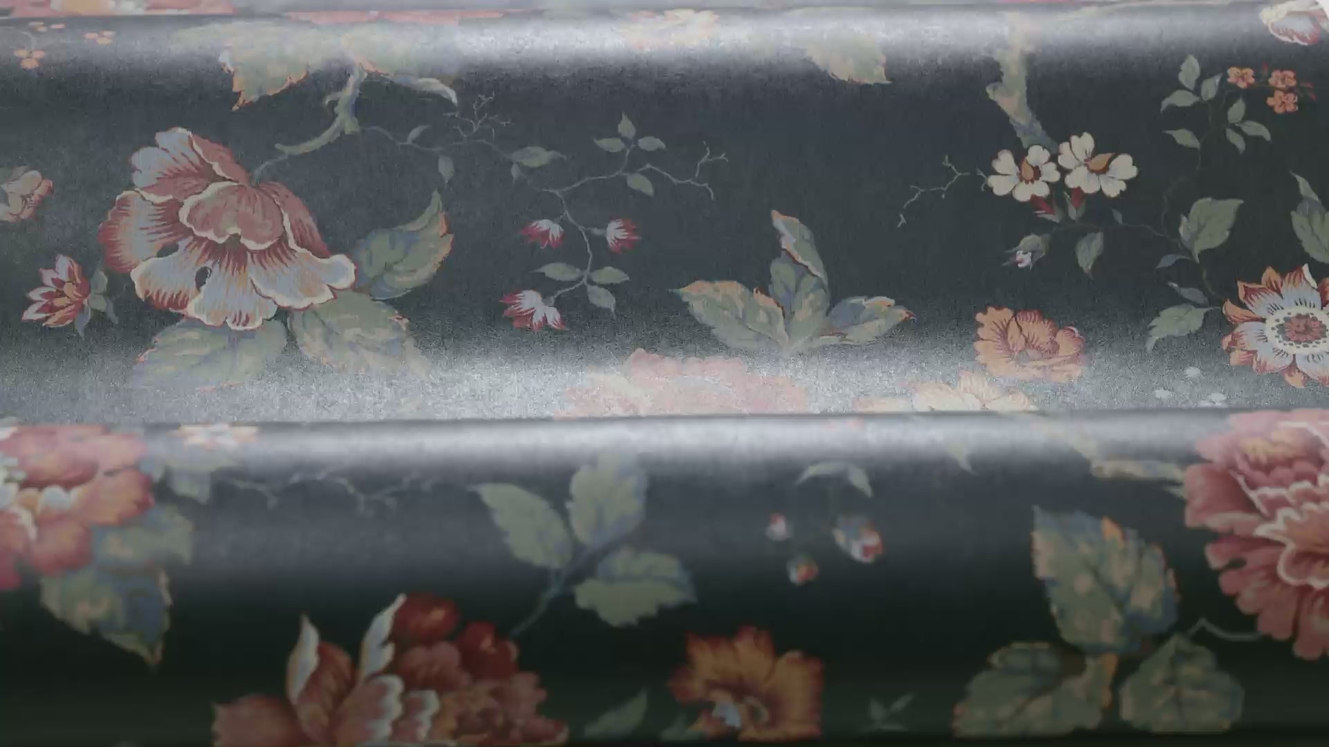 ROSENTRAD navy blue botanical motif wallpaper