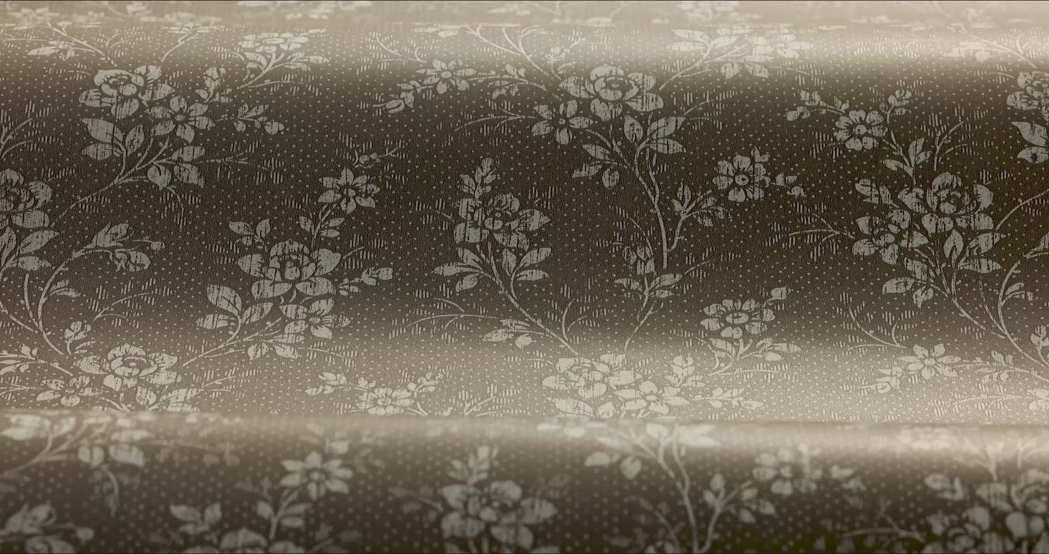 HIP ROSE dark brown floral pattern wallpaper with beige