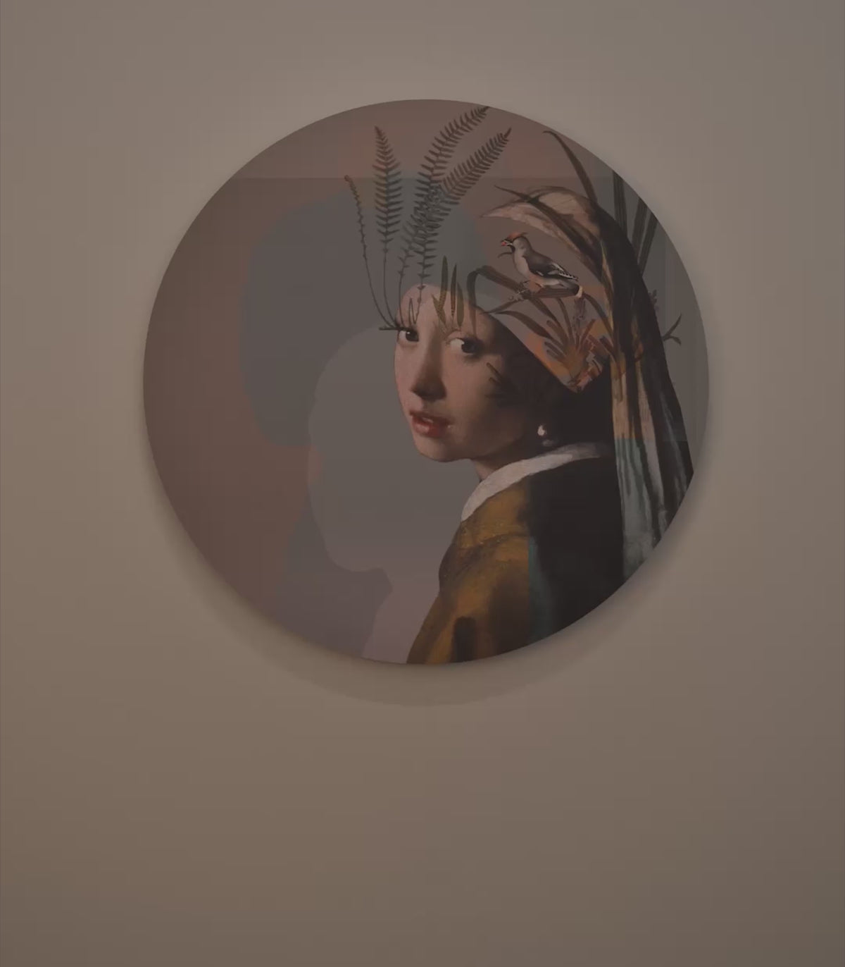 Lampa ścienna DOTS LIGHTING - NATURE GIRL WITH THE PEARL beżowy z zielonym