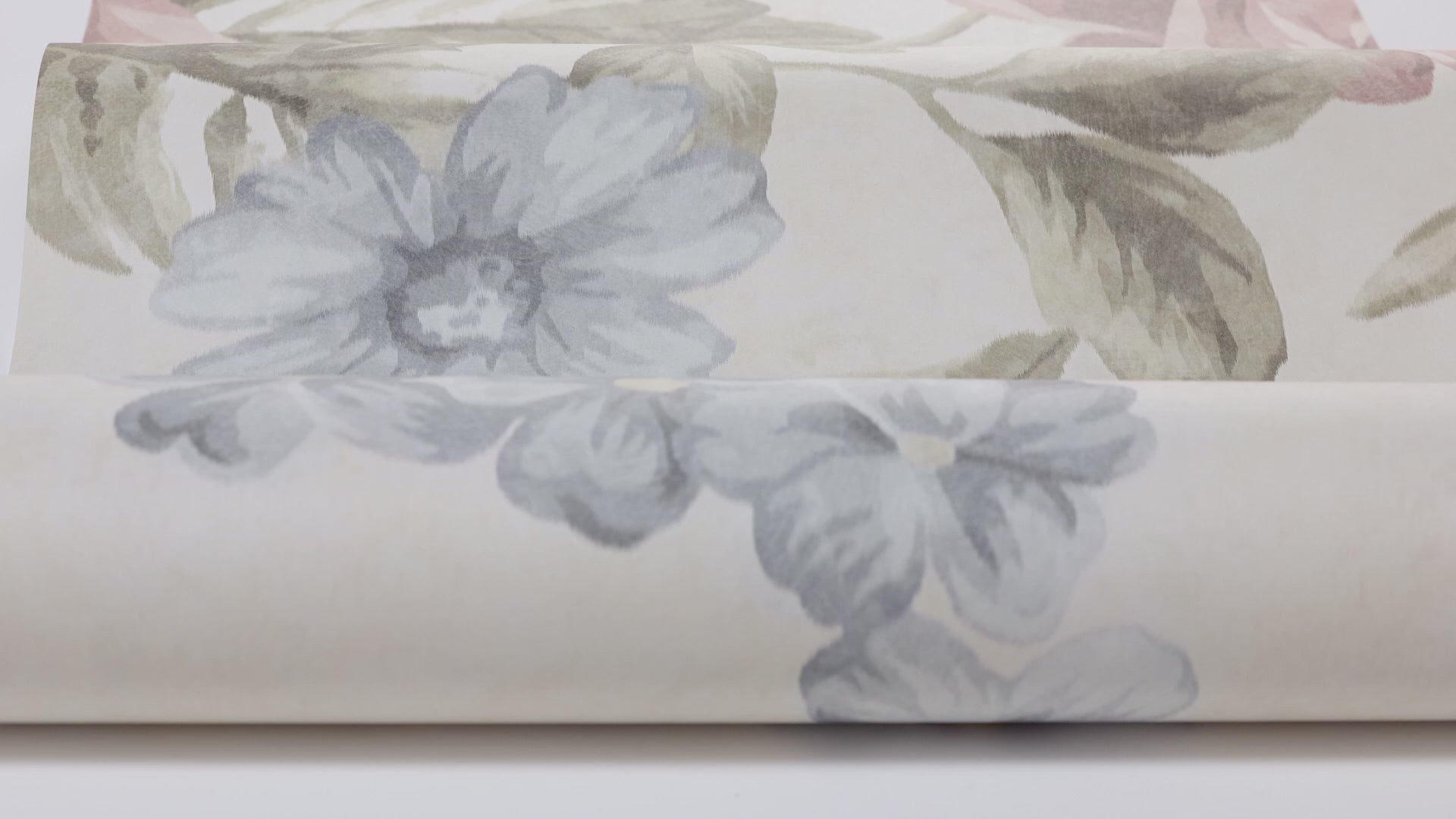 Múrova tapeta s rastlinným motívom kvetov FLOWER GARDEN krémová s ružovou