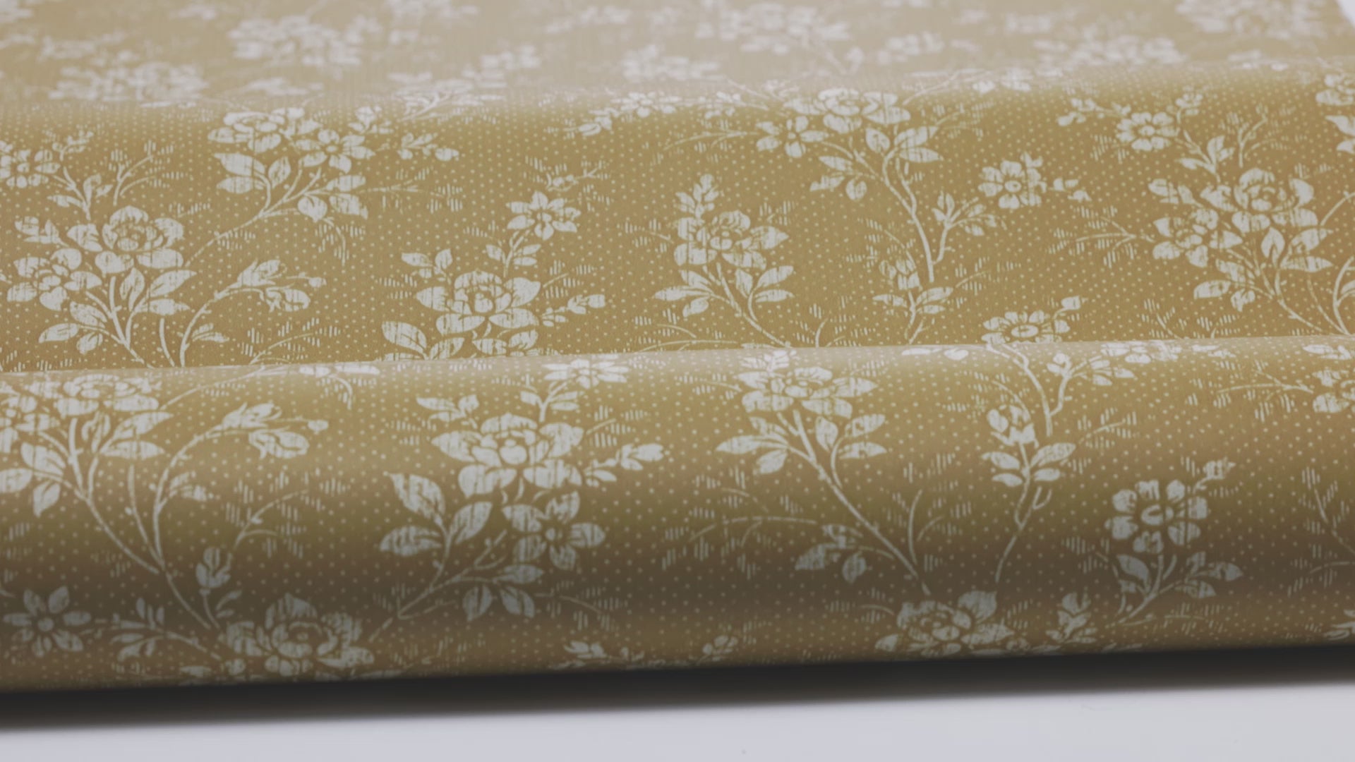 Wallpaper with a floral pattern HIP ROSE yellow