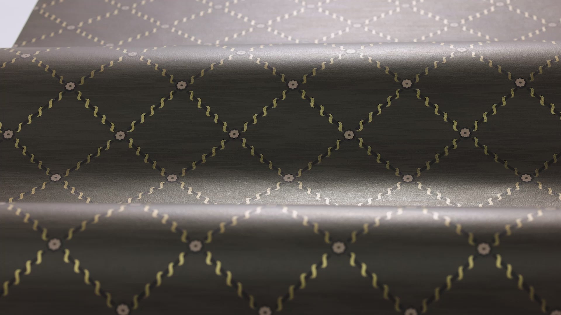 Tapeta s geometrickým motívom GOLDEN TRELLIS hnedá so zlatou