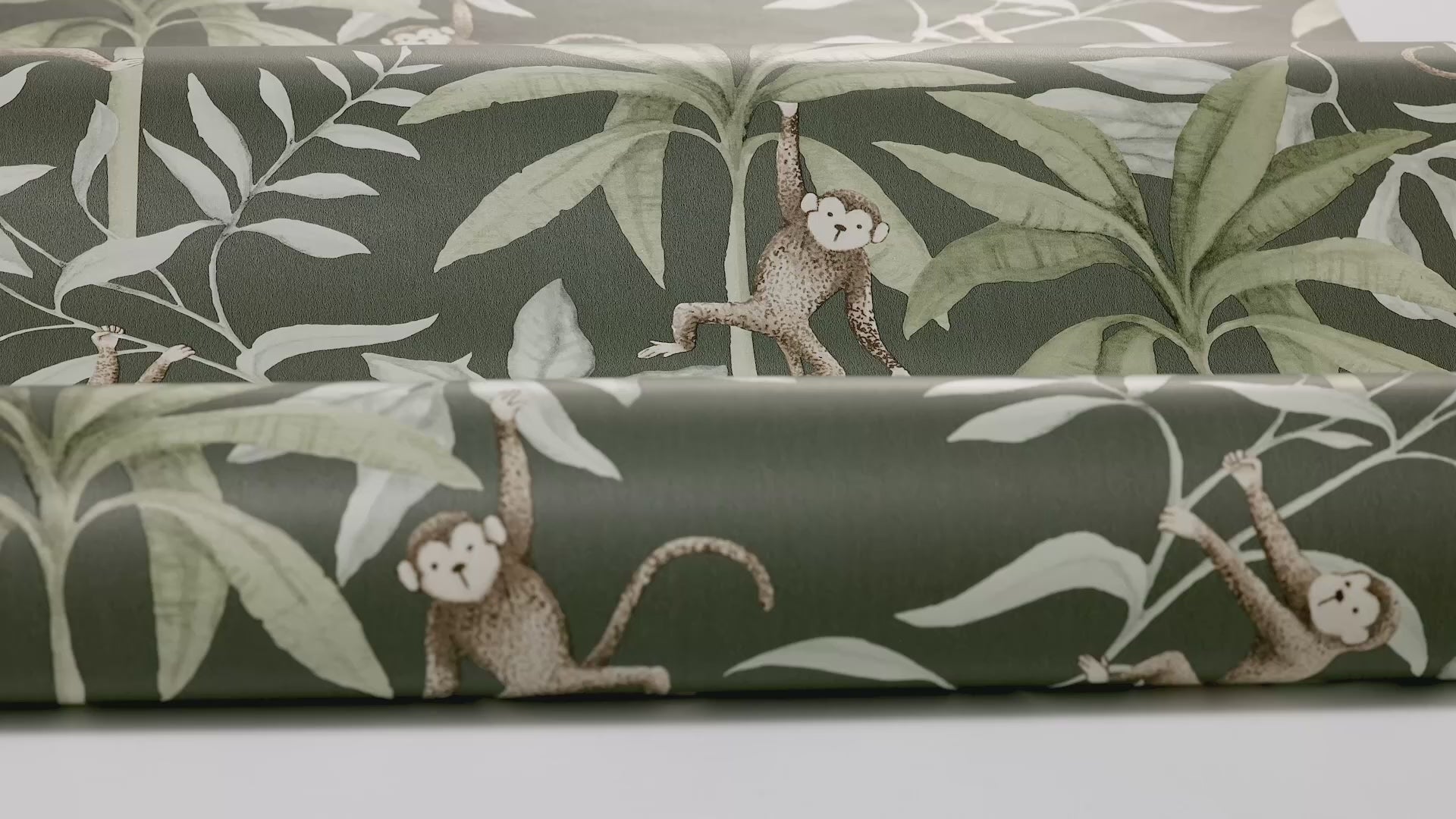 Jungle Friends Children's Wallpaper in Green