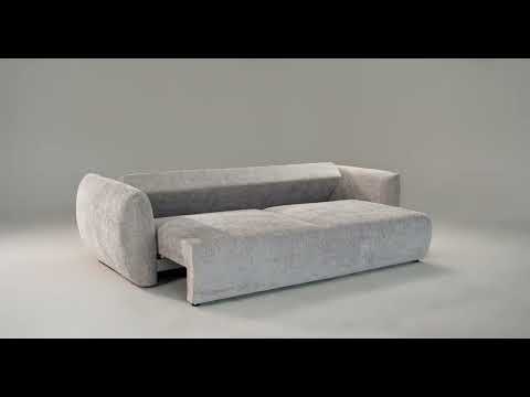 Sofa aksamitna z funkcją spania MATERA szary