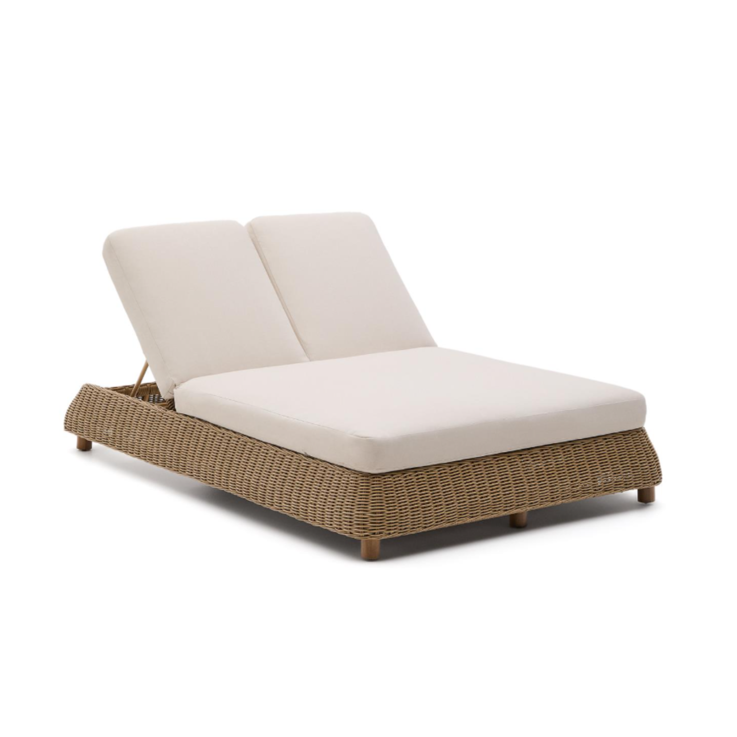Double deckchair synthetic rattan