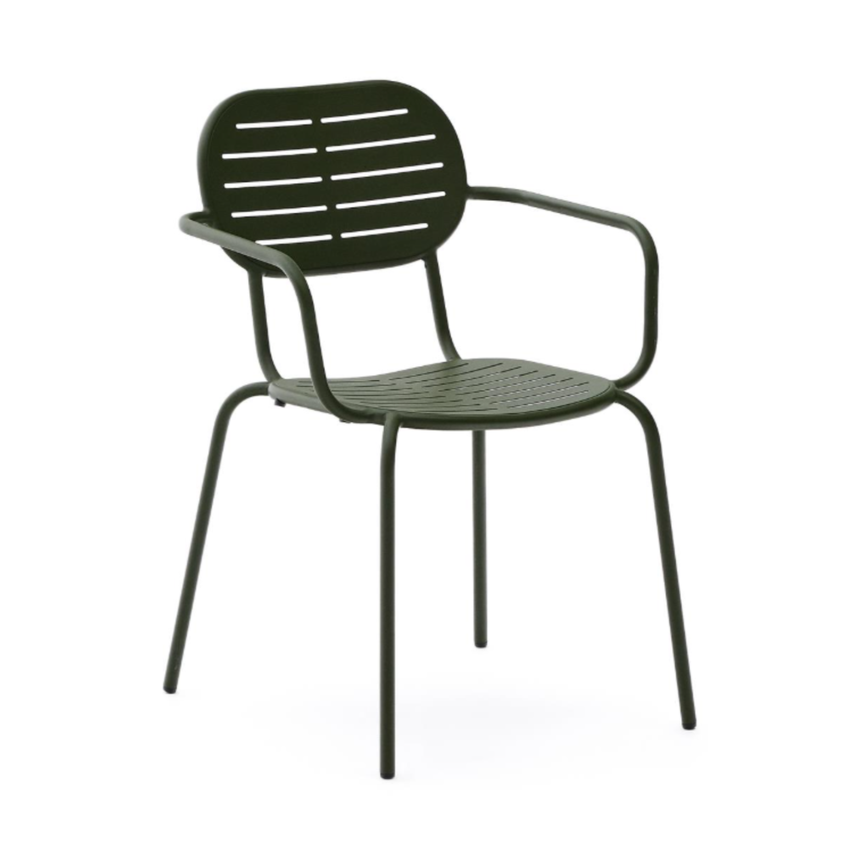 Garden chair with armrests Brai Green Stal