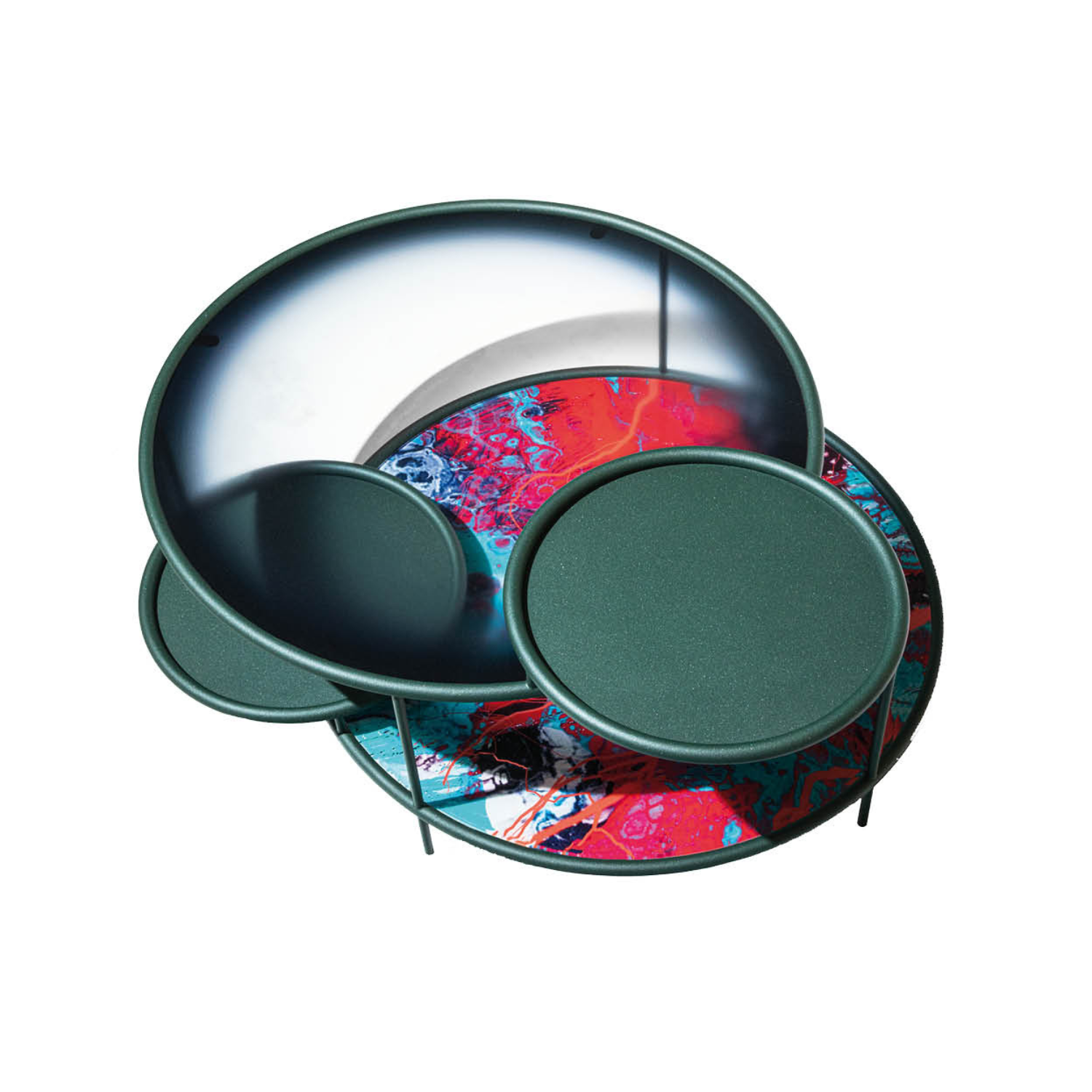 Kávový stolík SANGAKU z farebného skla