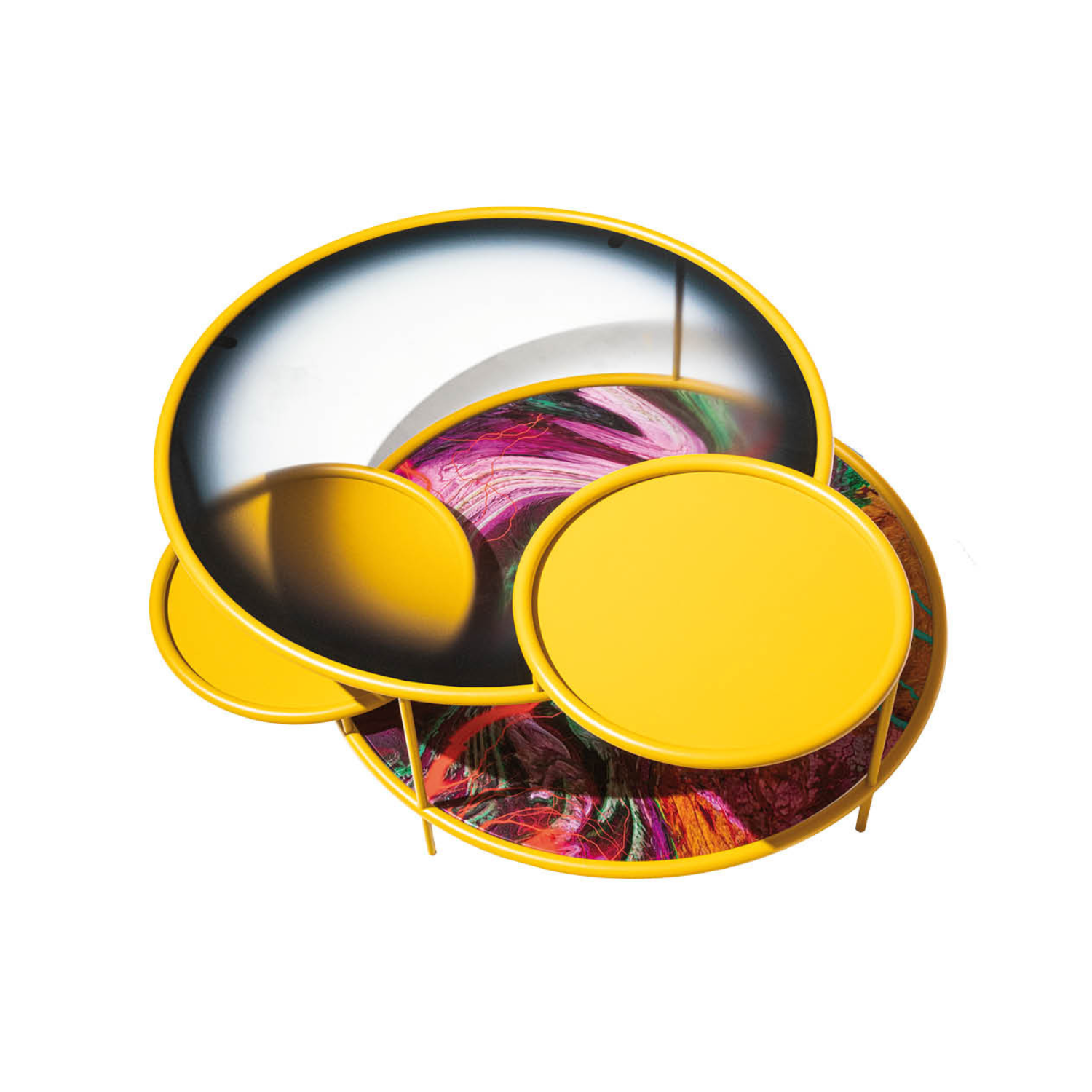 Kávový stolík SANGAKU z farebného skla