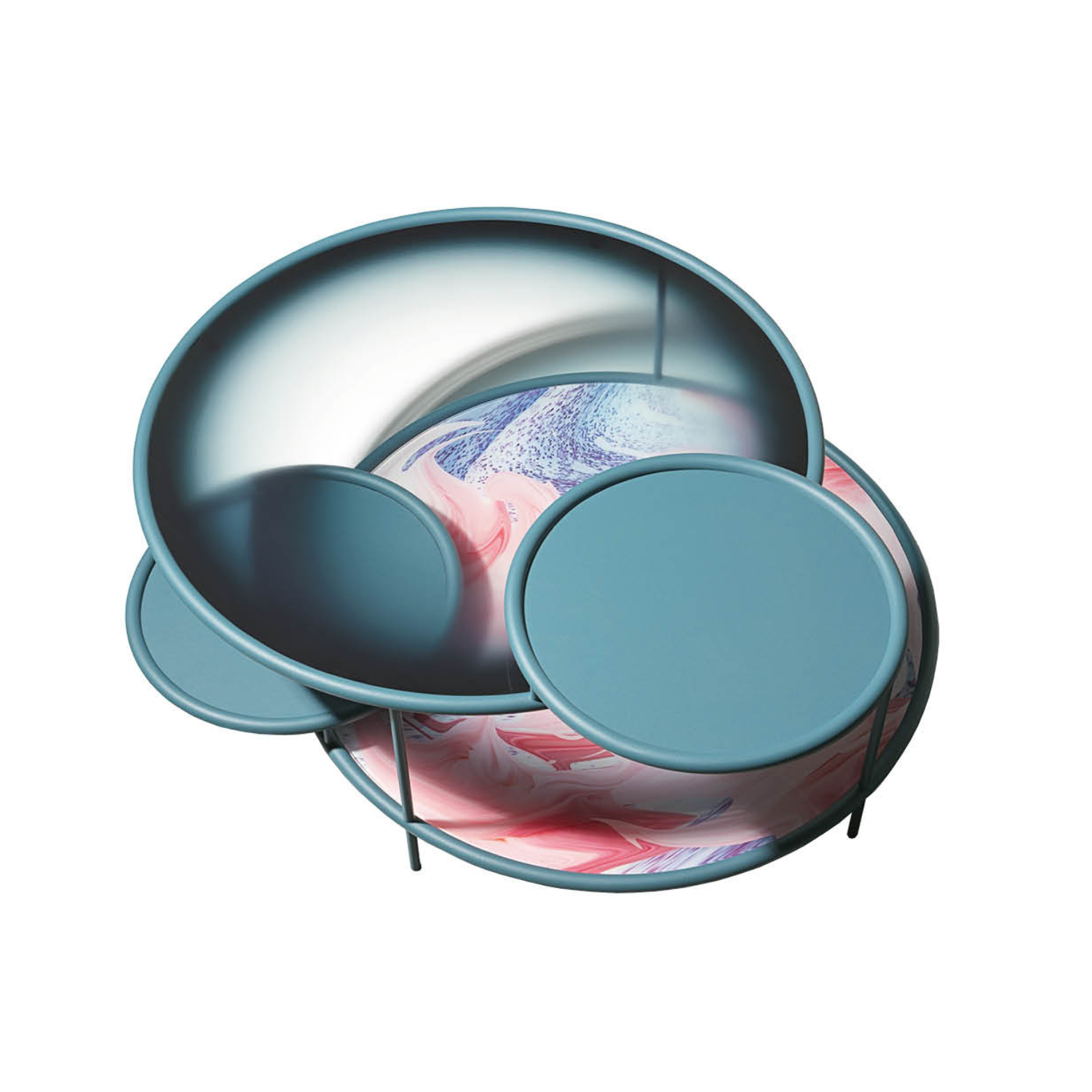 Kávový stolík SANGAKU z farebného skla