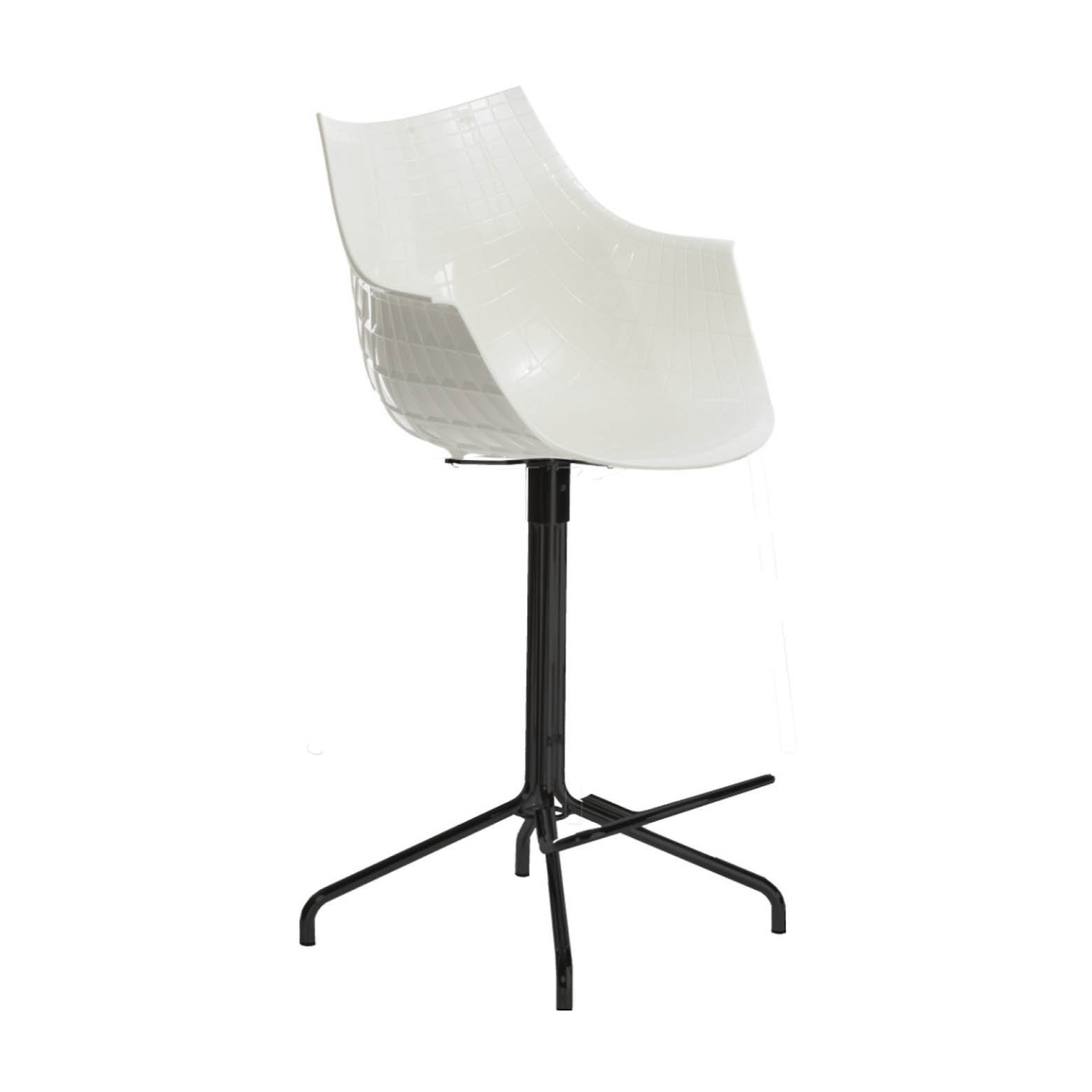 White Meridiana Hocker with a black base