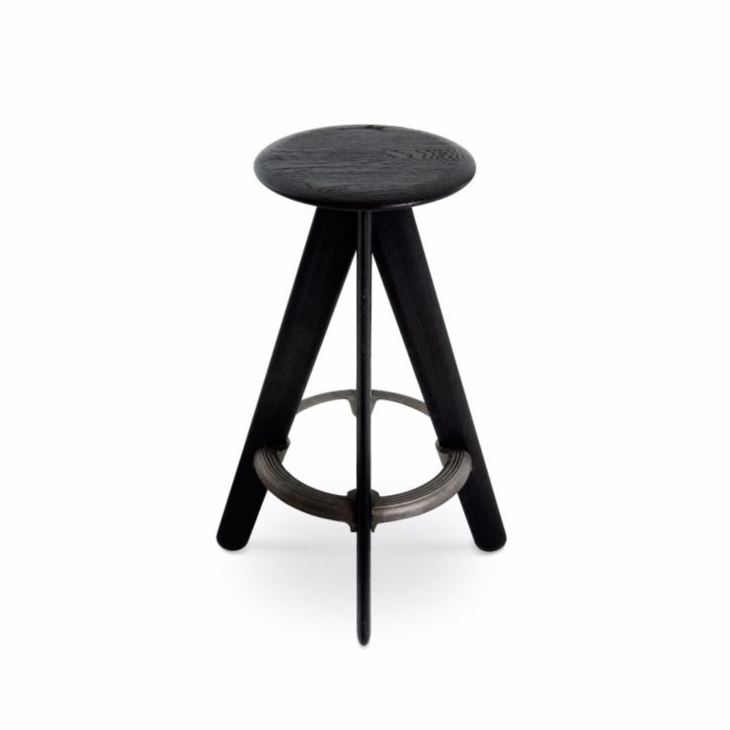 Barová stolička SLAB čierne dubové drevo