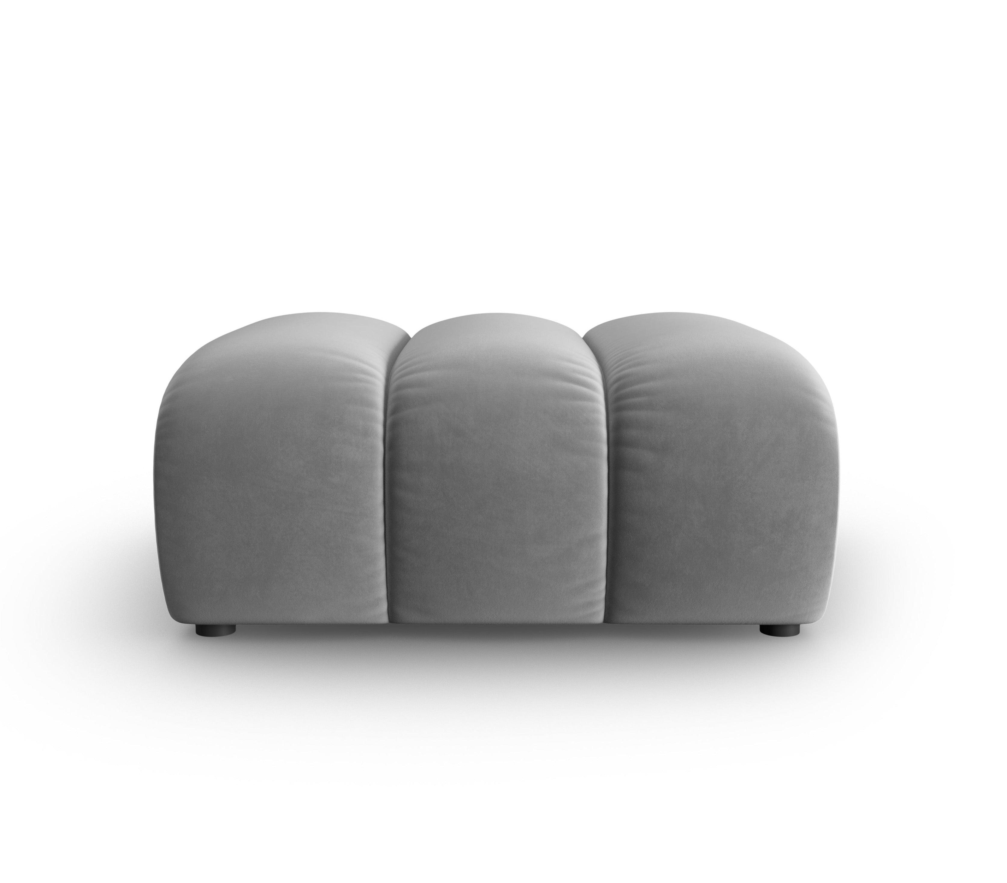 Puf  aksamitny SKYLER szary Interieurs 86    Eye on Design