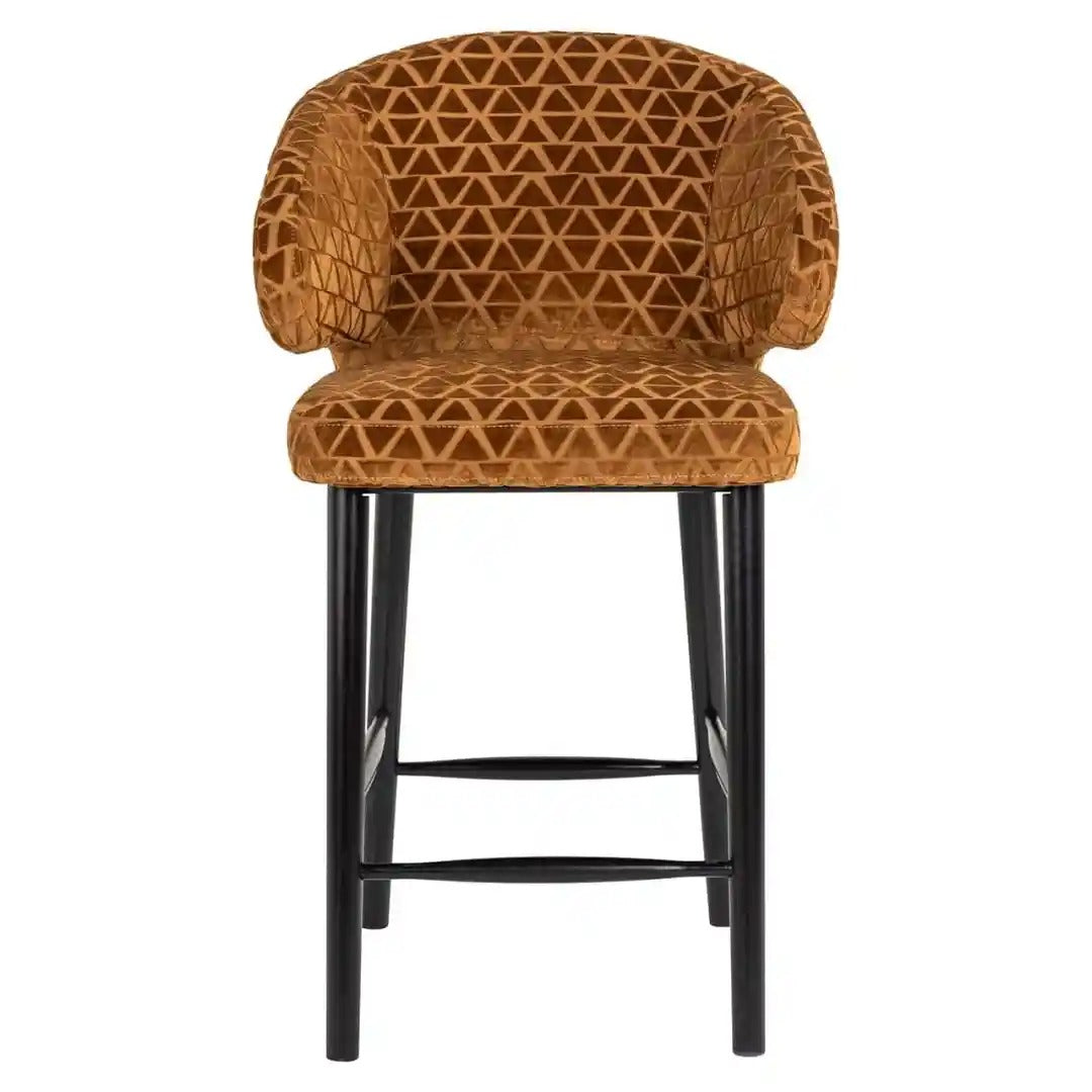 INDIGO brown stool with a black base