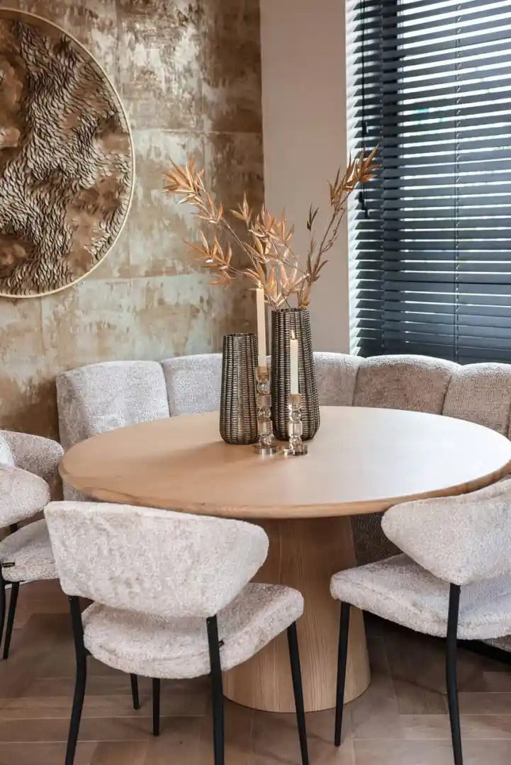 Okrúhly stôl OAKLEY dýha z duba