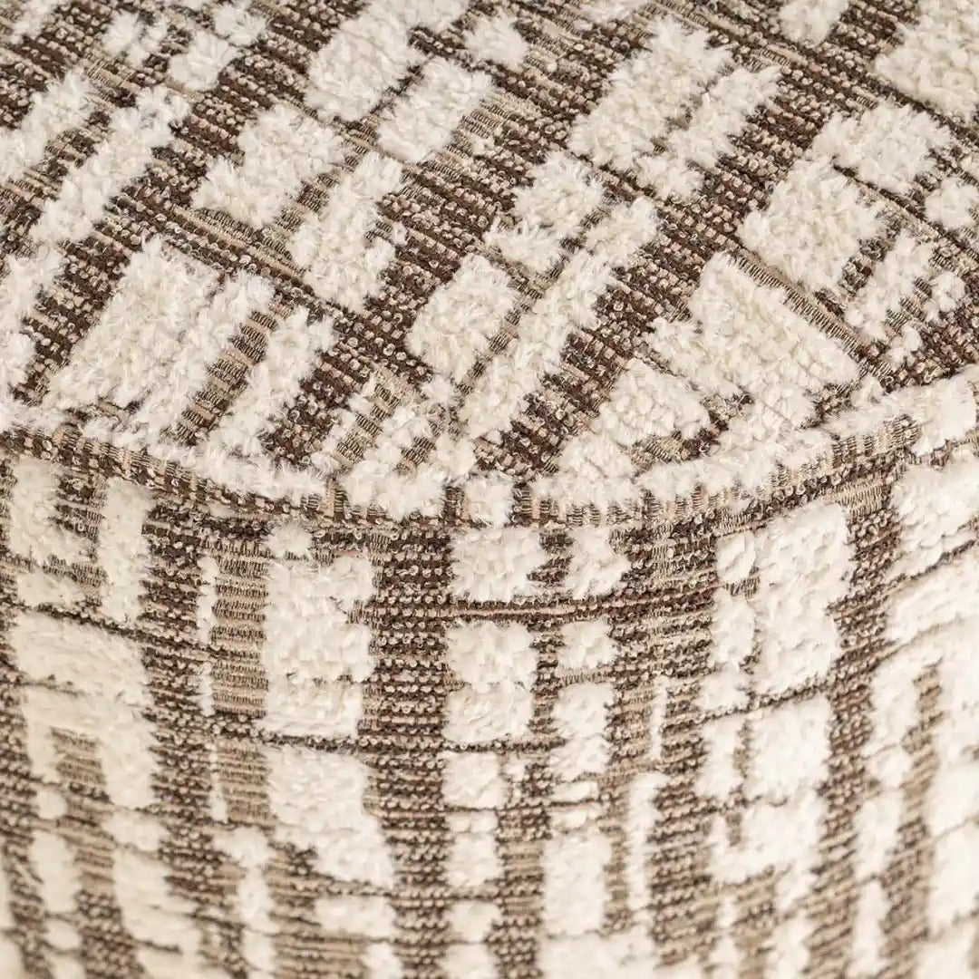 Puf LEXIE krémový s hnedým