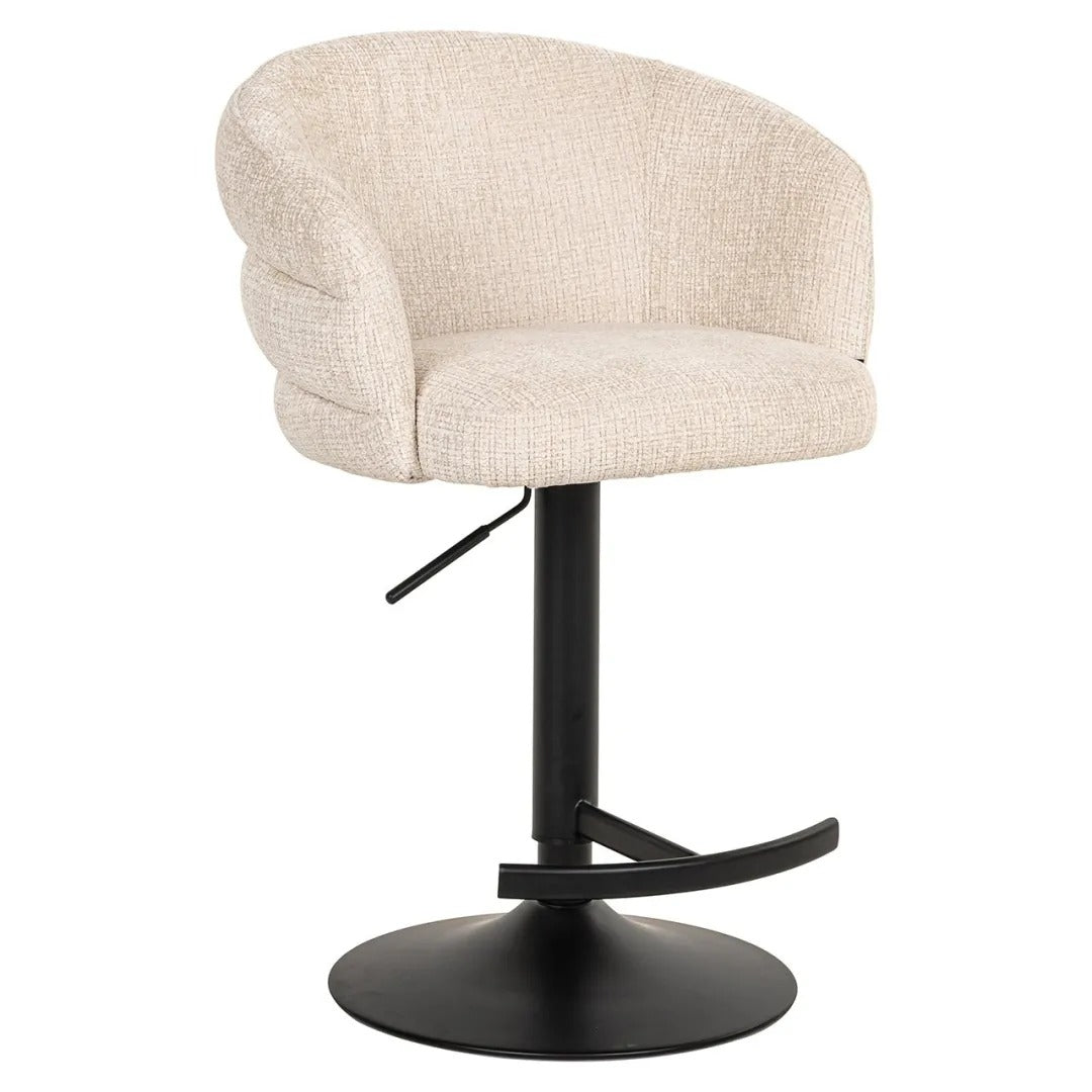 Hoker barowy NIKKI beżowy z czarną podstawą