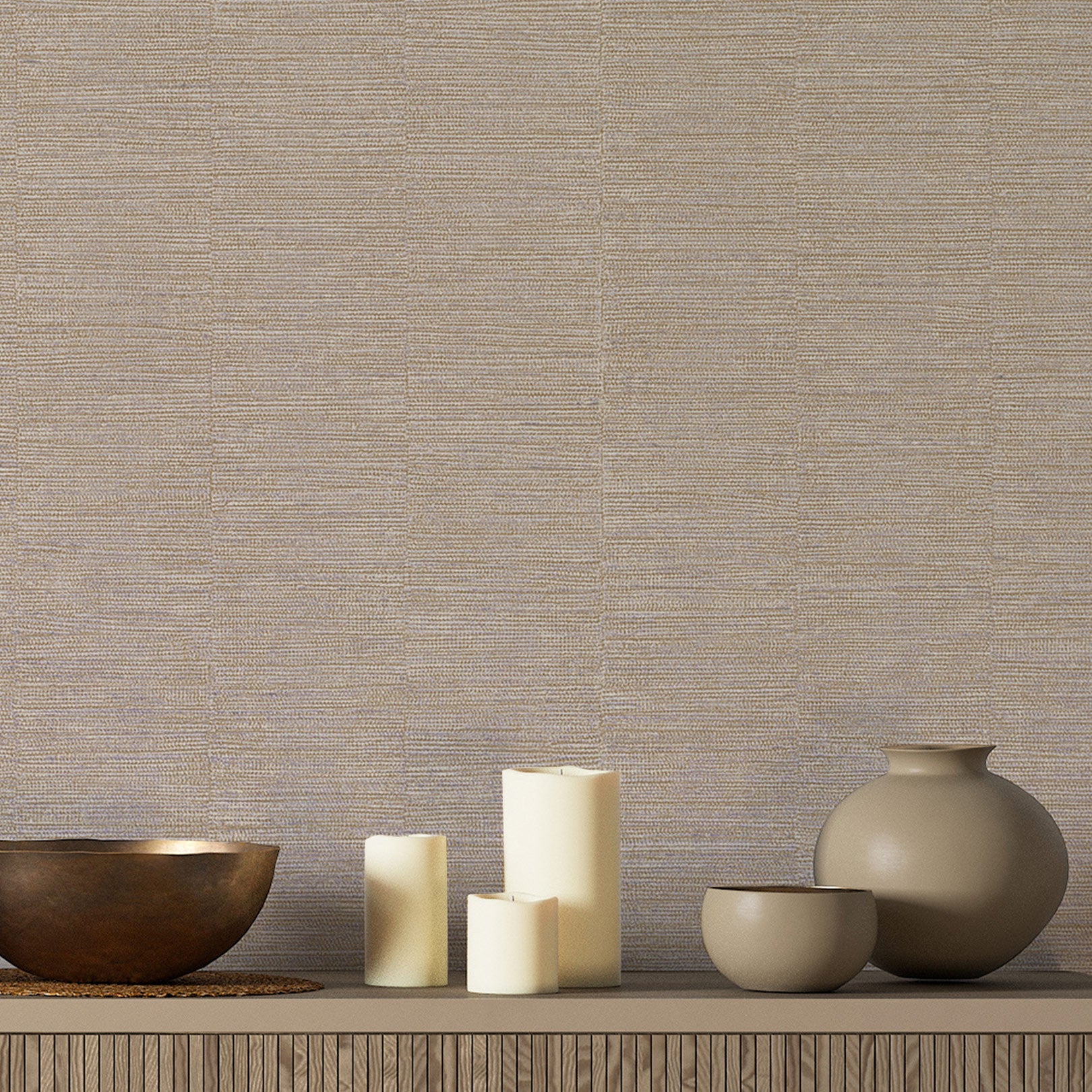 Tapeta štrukturálna metalická v prúžkoch SCANDIUM - SABLE/ARGENT béžová