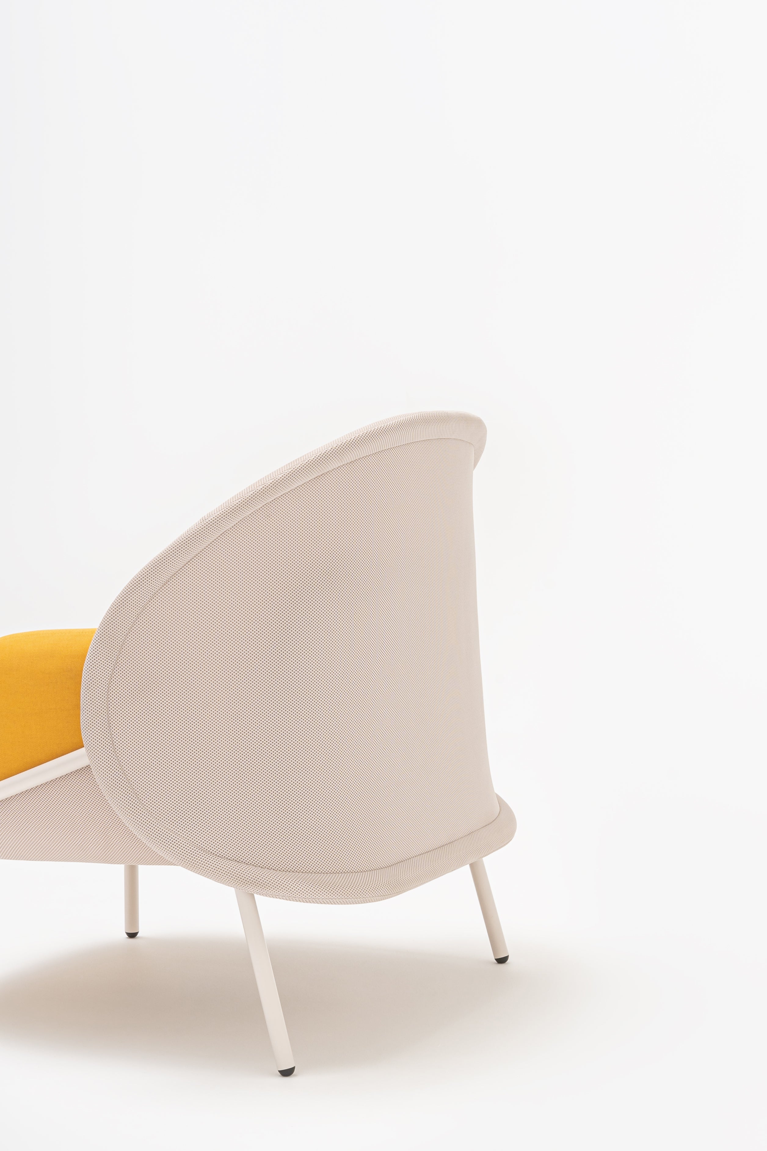 Armchair with low backrest beige mesh