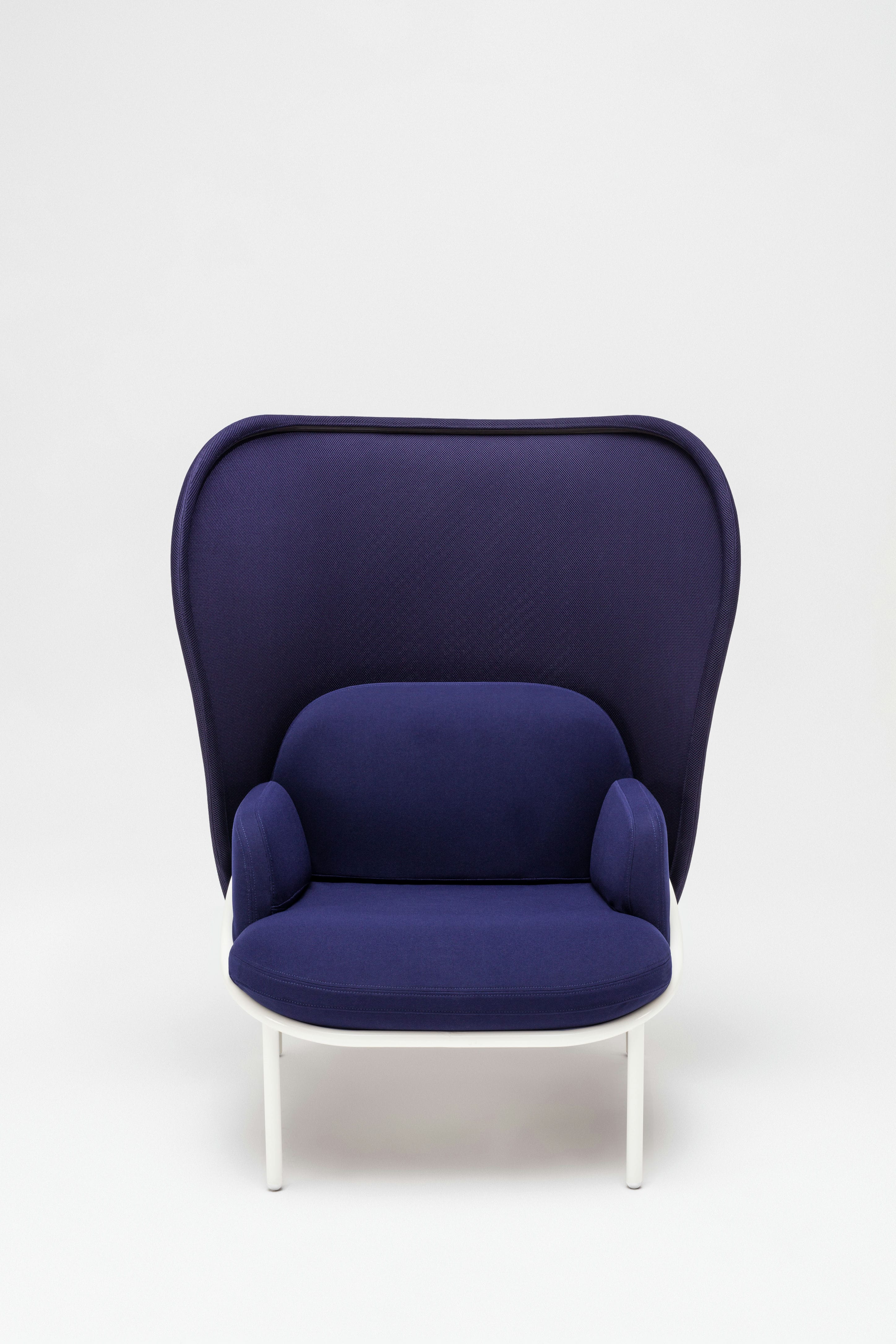 Armchair with a high backrest mesh navy blue