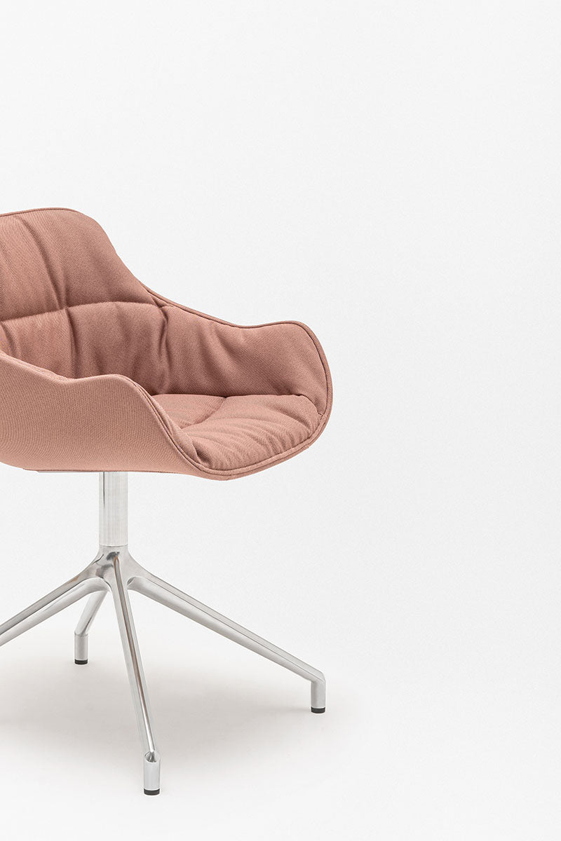 Otočné kreslo BALTIC SOFT DUO leštený hliník