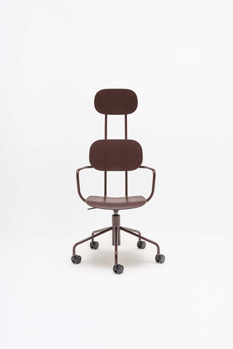 Krzesło z zagłówkiem NEW SCHOOL regulowana podstawa żółty [Milena] MDD    Eye on Design