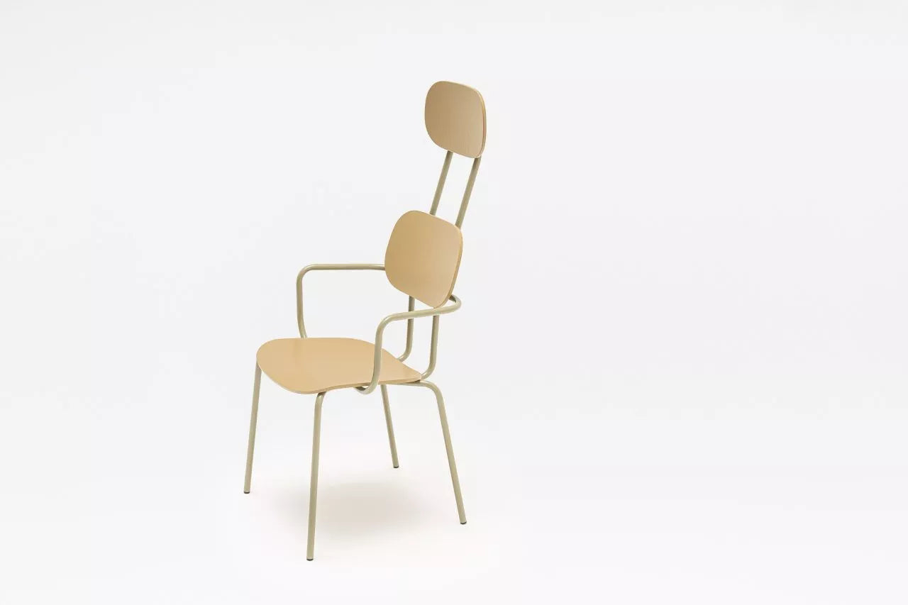 Krzesło z zagłówkiem NEW SCHOOL podstawa czworonożna bordowy [Milena] MDD    Eye on Design