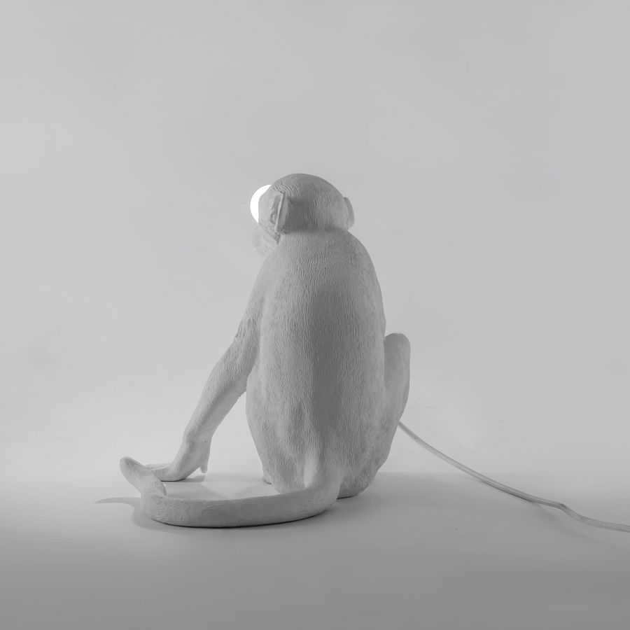 Stolná lampa MONKEY SITTING biela