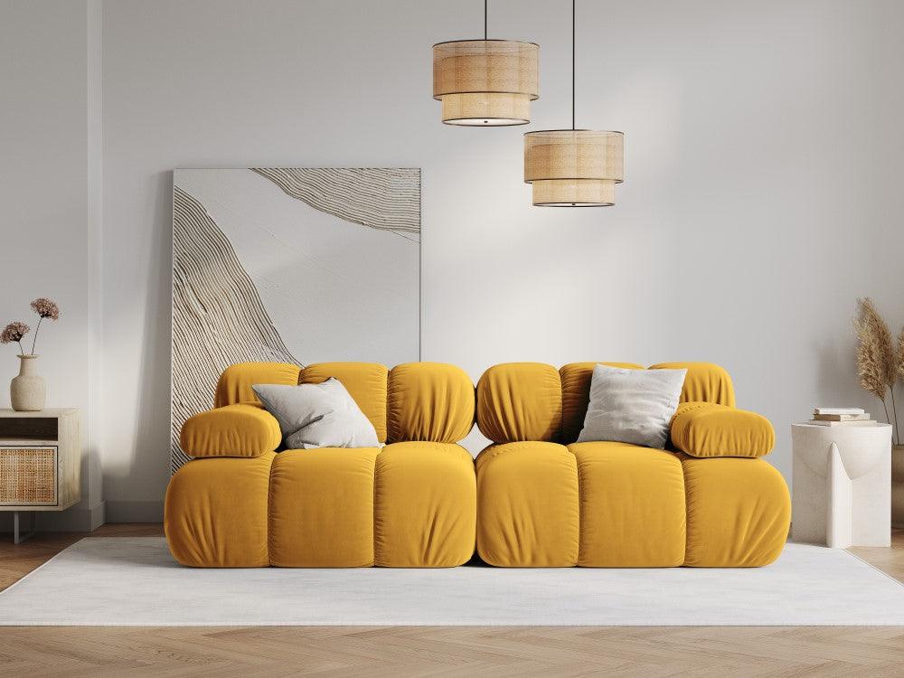 Sofa aksamitna 2-osobowa TROPEA musztardowy Milo Casa    Eye on Design