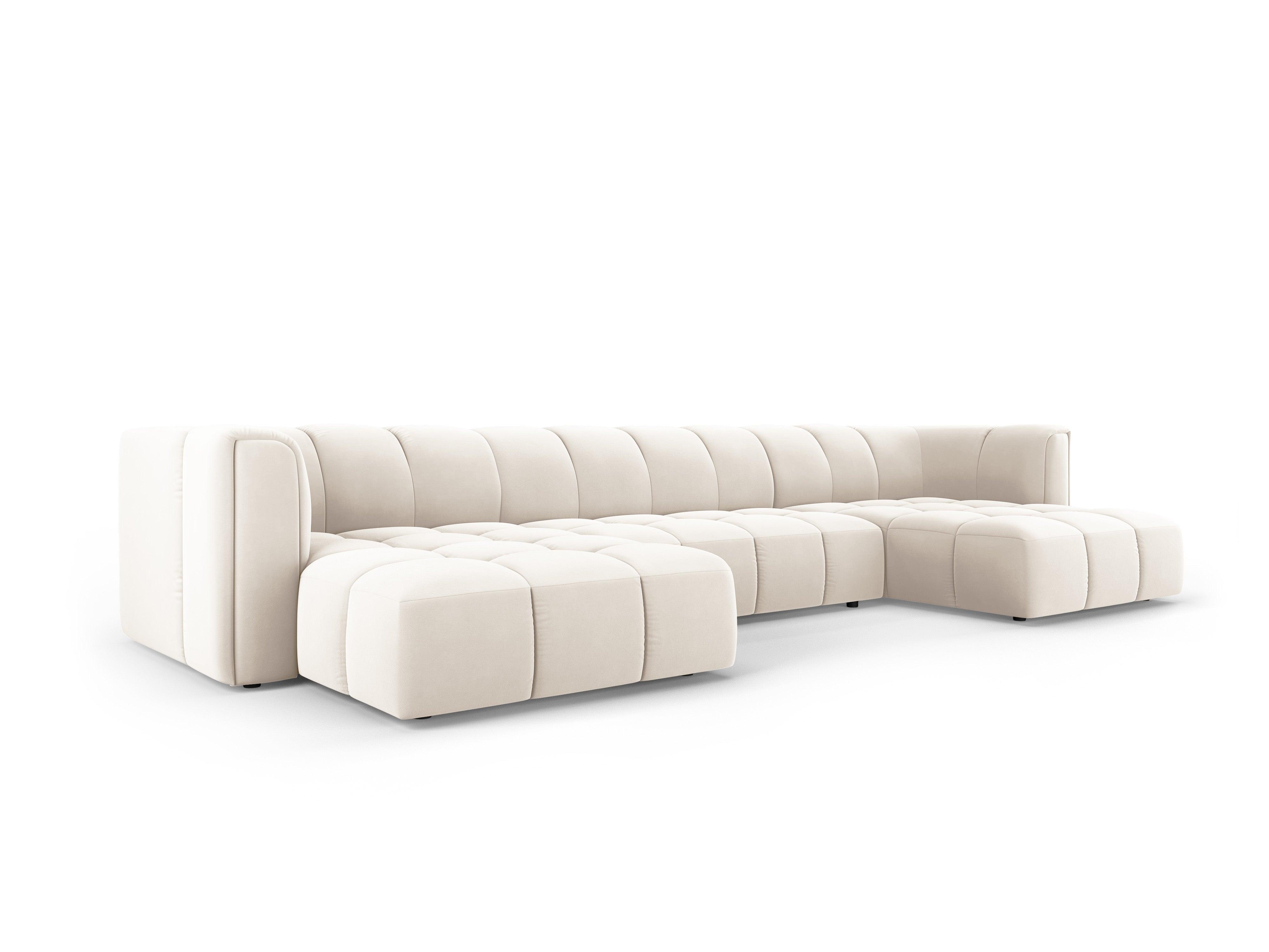 Sofa panoramiczna aksamitna FRANCESCA jasnobeżowy Milo Casa    Eye on Design