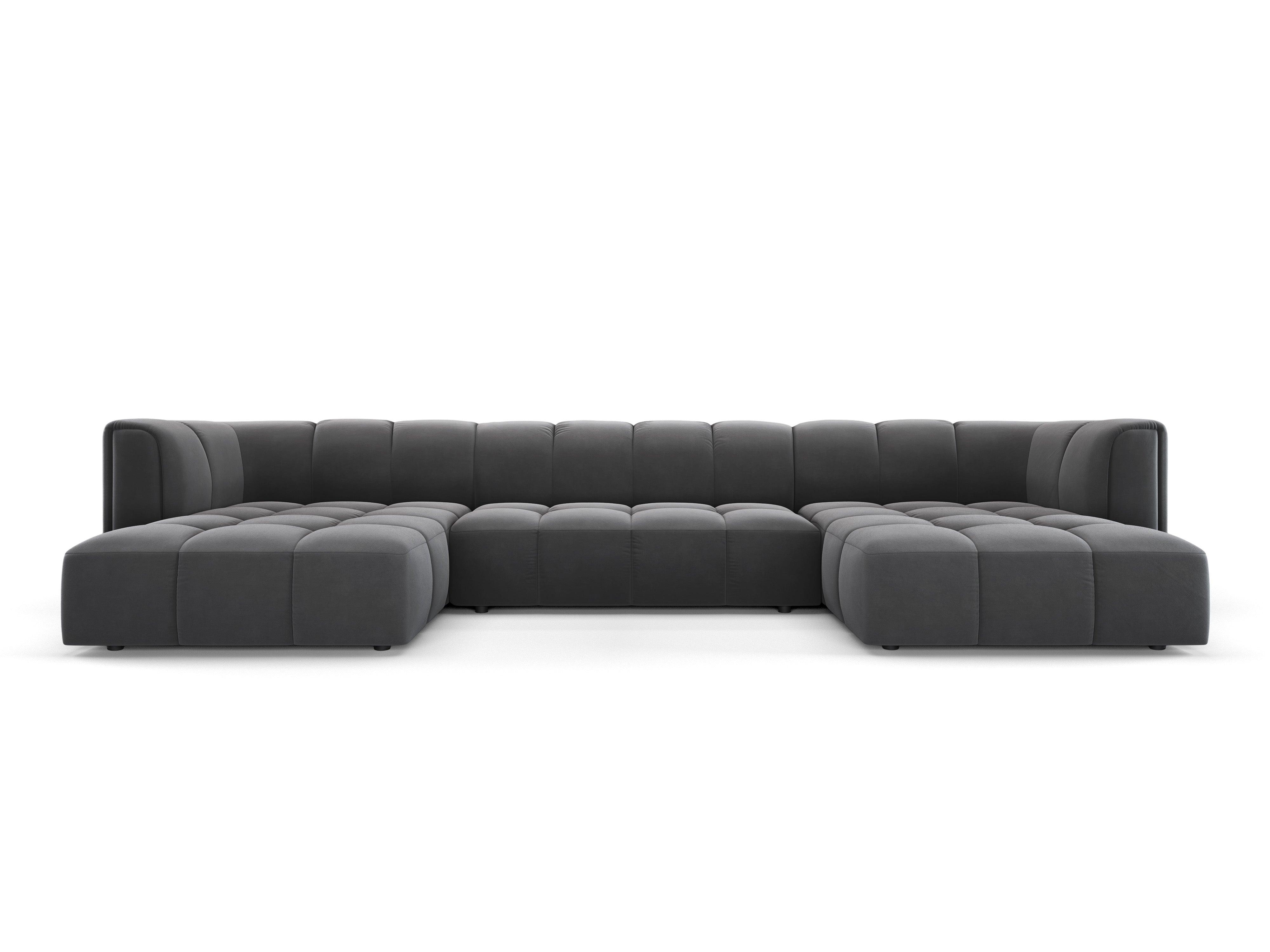 Sofa panoramiczna aksamitna FRANCESCA szary Milo Casa    Eye on Design